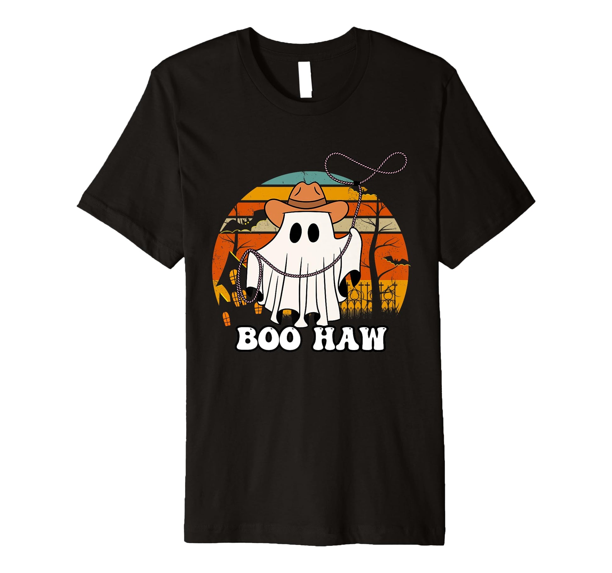 Halloween Cowboy Ghost Ghost T-Shirt - Casual Everyday Wear Unisex - T-Shirt, Sweatshirt, Hoodie