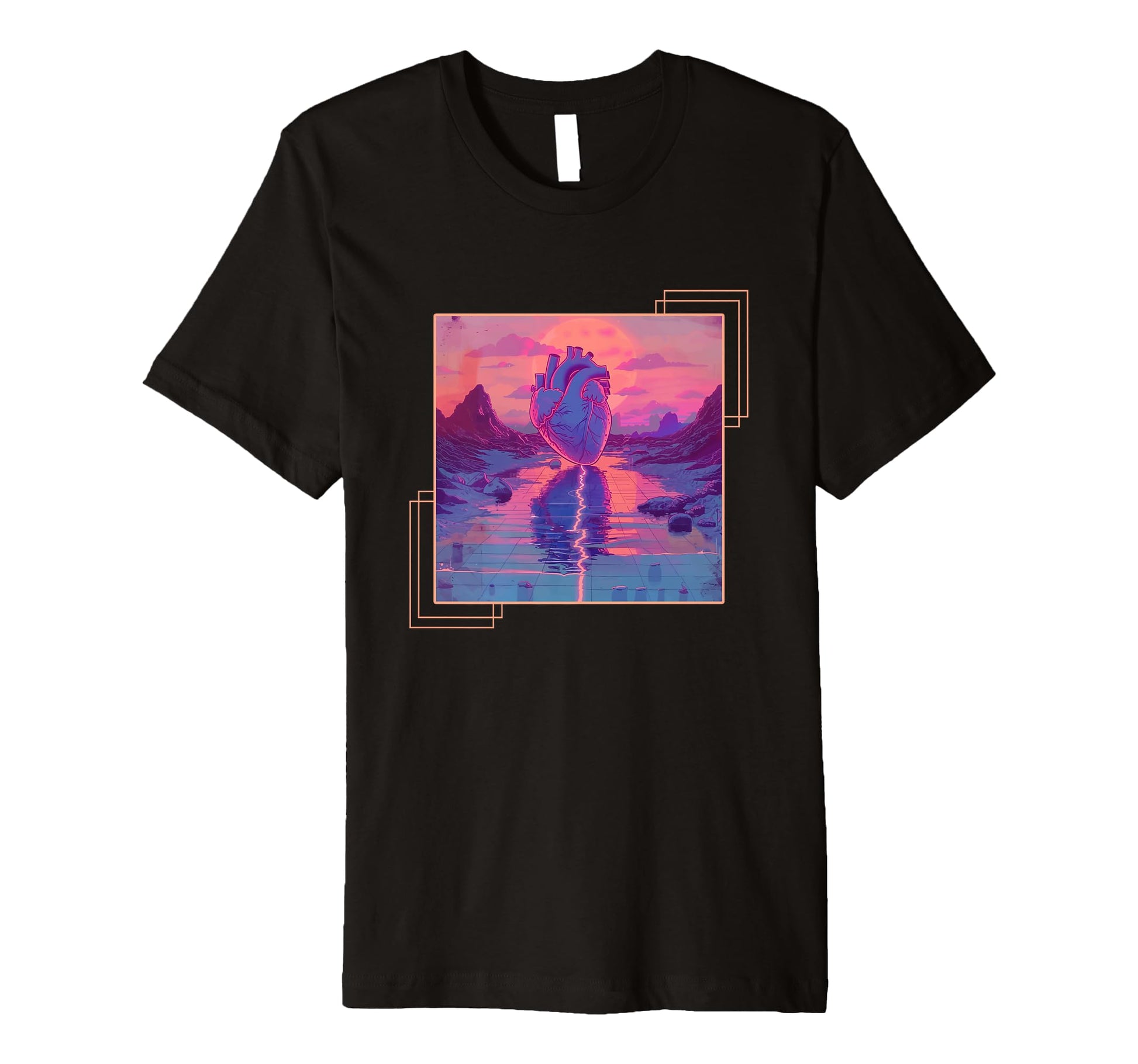 Vaporwave Heart Cyberpunk Japanese T-Shirt - Graphic Print Men Women - T-Shirt, Sweatshirt, Hoodie