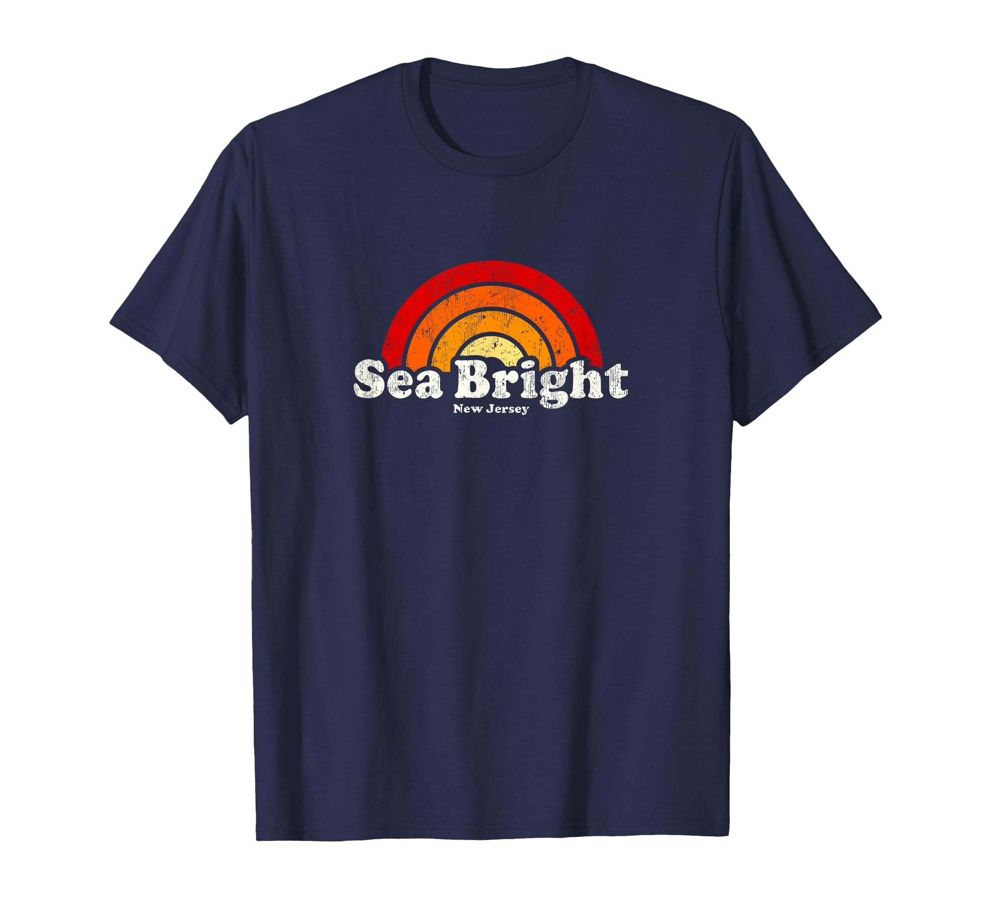 Sea Bright New Jersey Nj 70S Rainbow T-Shirt - Novelty Apparel Unisex - T-Shirt, Sweatshirt, Hoodie