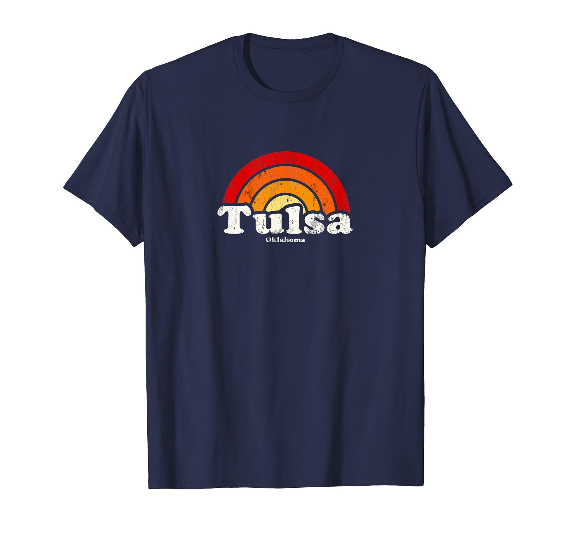 Tulsa Oklahoma Ok 70S Rainbow T-Shirt - Unique Graphic Men Women - T-Shirt, Sweatshirt, Hoodie