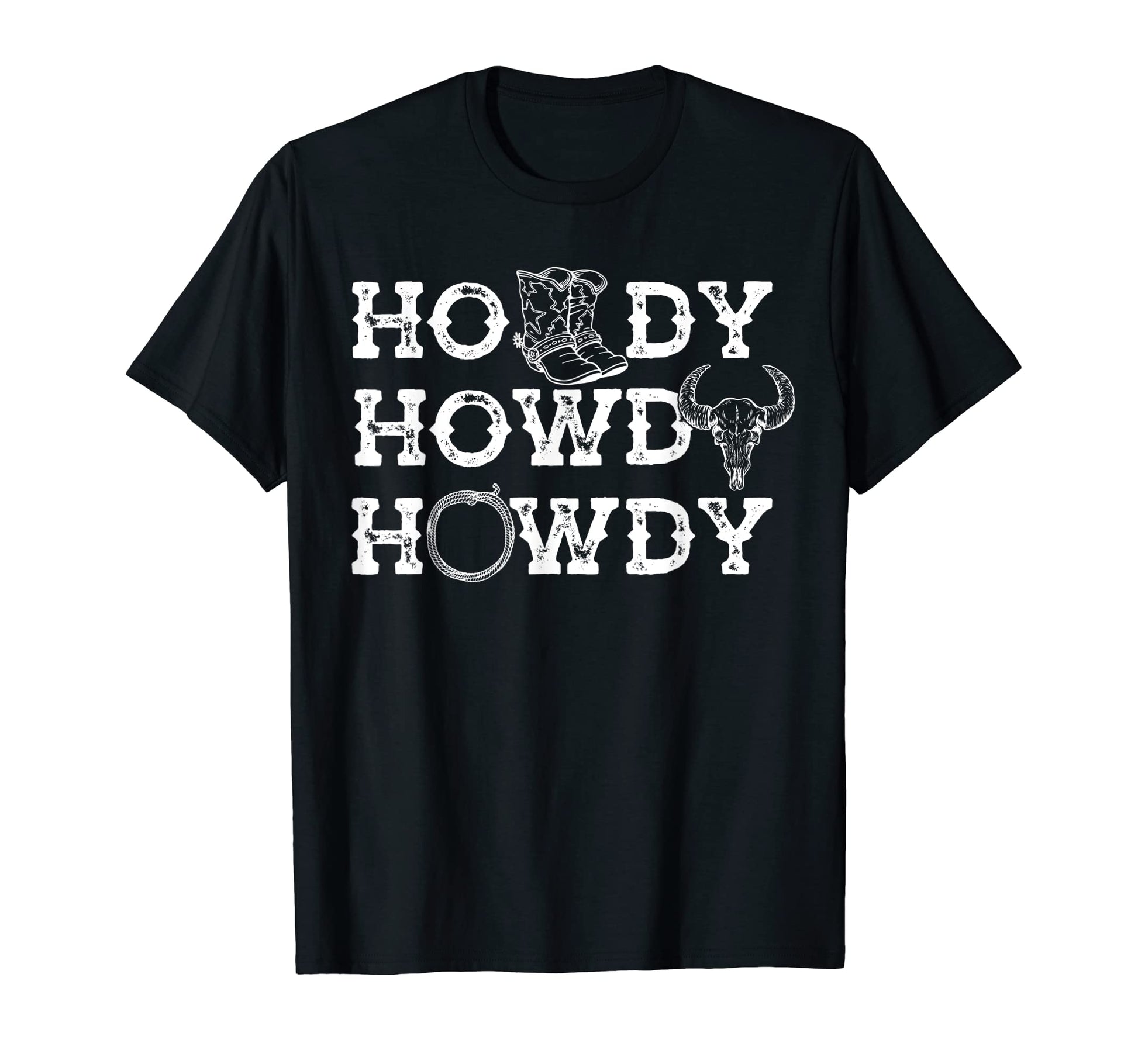 Howdy Bull Skull Western Country T-Shirt - Trendy Graphic Men Women - T-Shirt, Sweatshirt, Hoodie