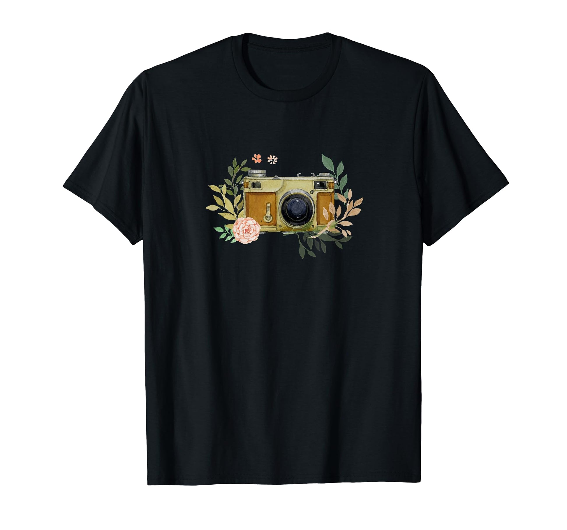 Camera Floral Crown Flower T-Shirt - Streetwear Style Men Women - T-Shirt, Sweatshirt, Hoodie