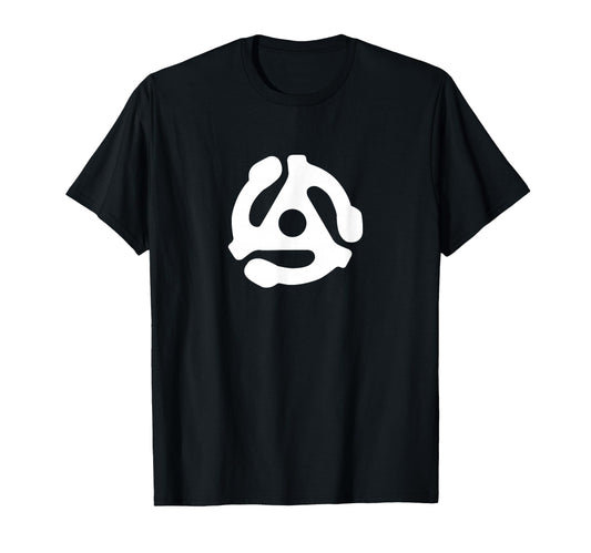 45 Rpm Record Adapter Turntable Music White T-Shirt - Trendy Graphic Unisex - T-Shirt, Sweatshirt, Hoodie