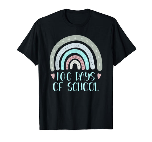 100 Days School Teacher Student Rainbow T-Shirt - Trendy Graphic Unisex - T-Shirt, Sweatshirt, Hoodie