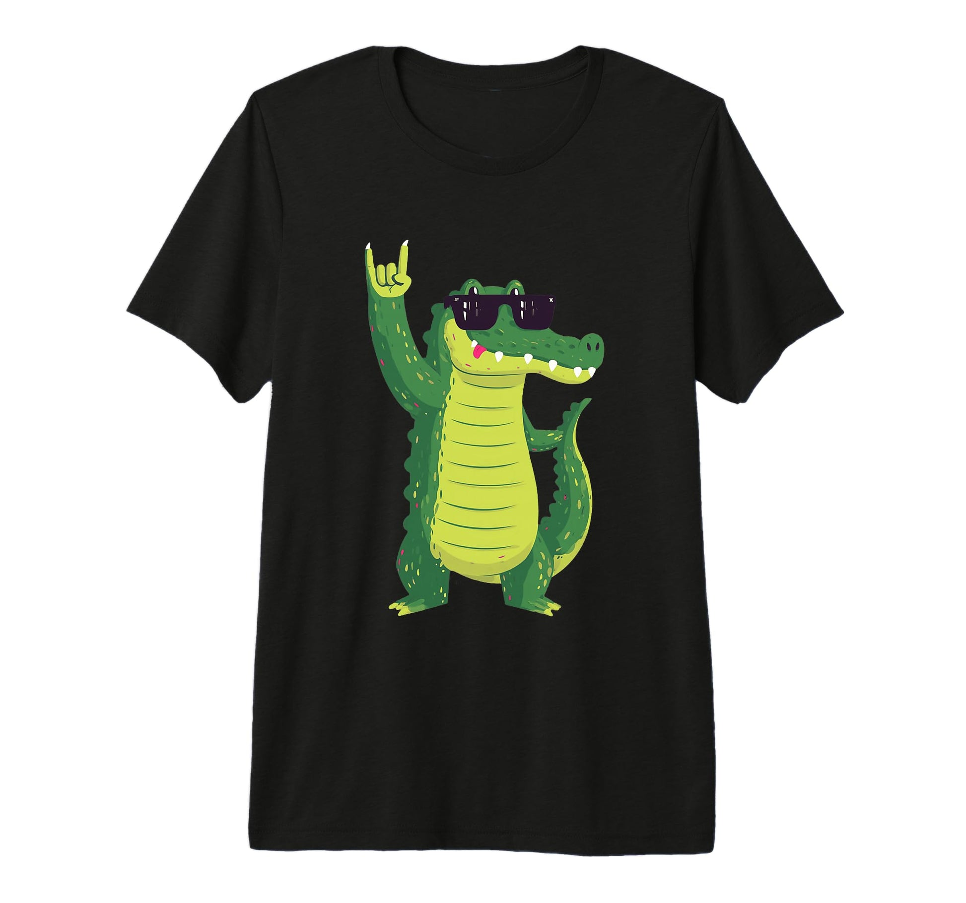 Funny Alligator Rock Cartoon Crocodile T-Shirt - Trendy Graphic for Adults - T-Shirt, Sweatshirt, Hoodie