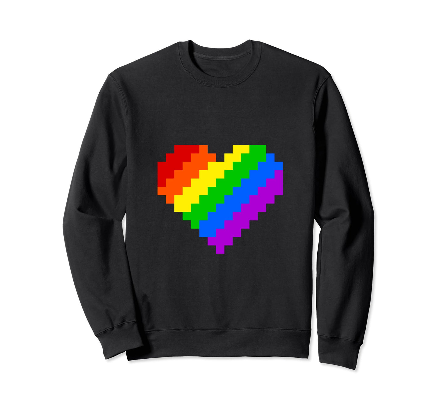Lgbt Gaymer Rainbow Pixel Heart Sweatshirt - Fun Novelty Design Men Women - T-Shirt, Sweatshirt, Hoodie