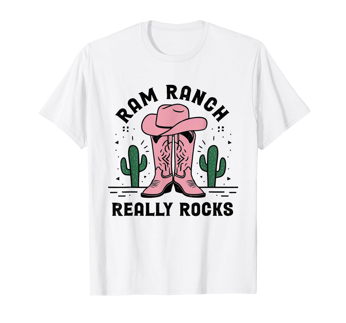Ram Ranch Really Rocks Cowboy Hat T-Shirt - Custom Art Print Unisex - T-Shirt, Sweatshirt, Hoodie