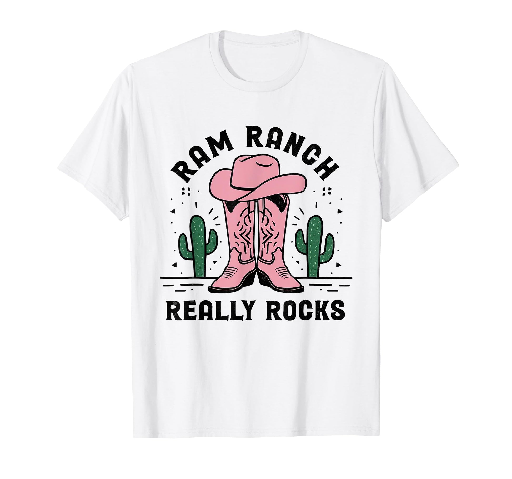 Ram Ranch Really Rocks Cowboy Hat T-Shirt - Custom Art Print Unisex - T-Shirt, Sweatshirt, Hoodie