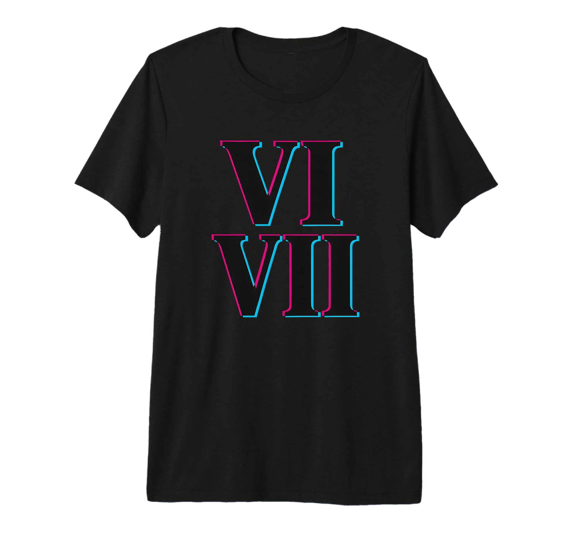 67 Roman Numerals Vi Vii Vaporwave T-Shirt - Novelty Apparel for Adults - T-Shirt, Sweatshirt, Hoodie