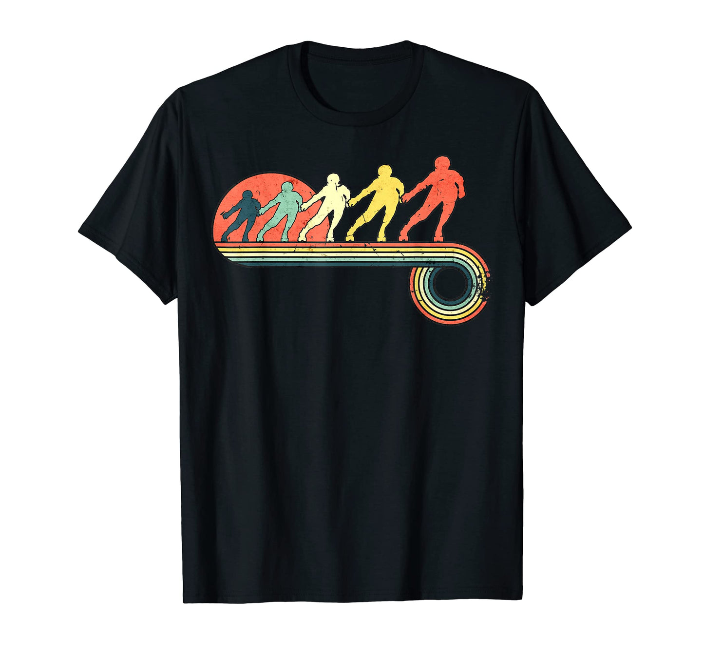 Roller Skates Skating Sunset Rainbow T-Shirt - Custom Art Print Men Women - T-Shirt, Sweatshirt, Hoodie