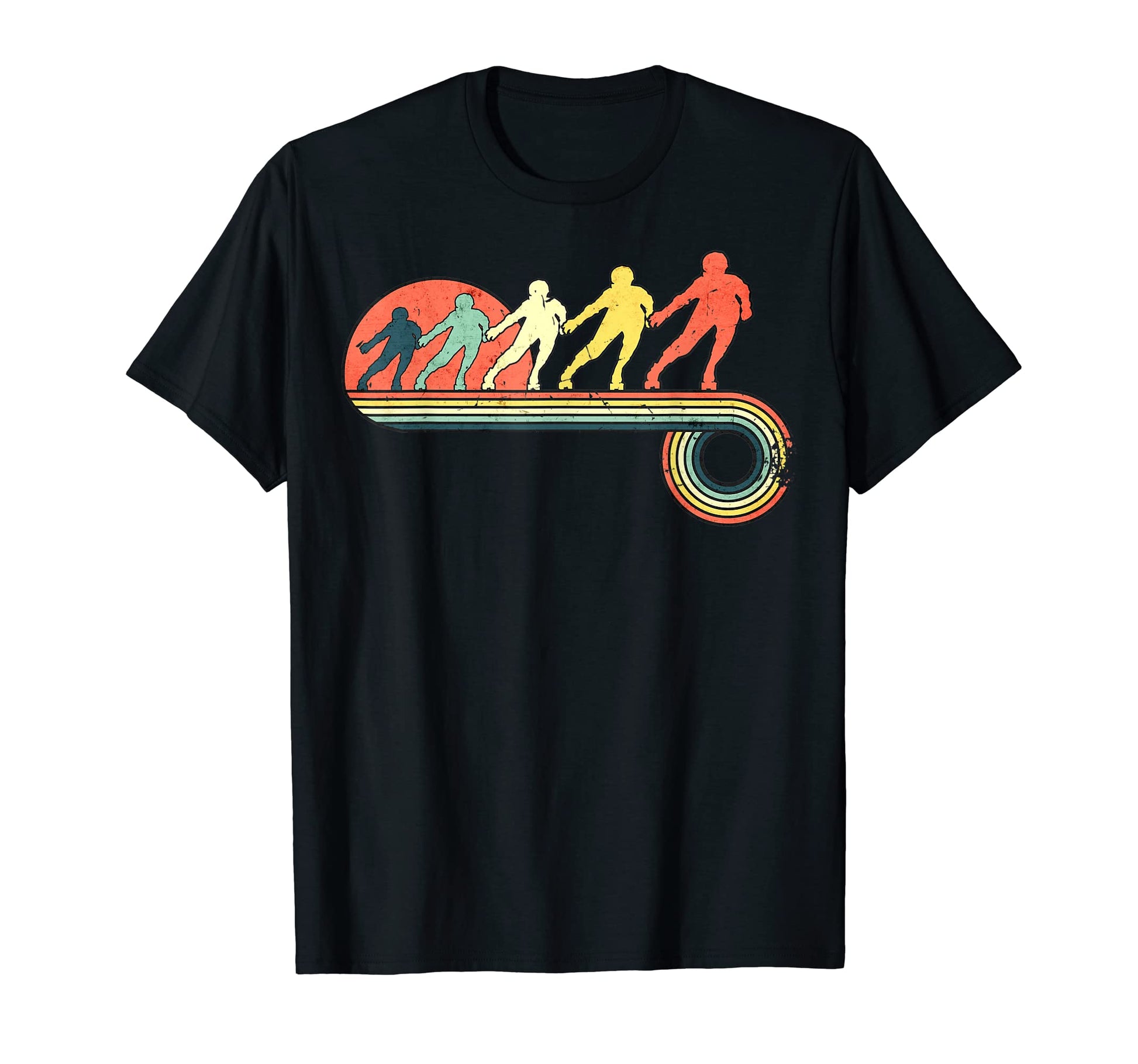 Roller Skates Skating Sunset Rainbow T-Shirt - Custom Art Print Men Women - T-Shirt, Sweatshirt, Hoodie