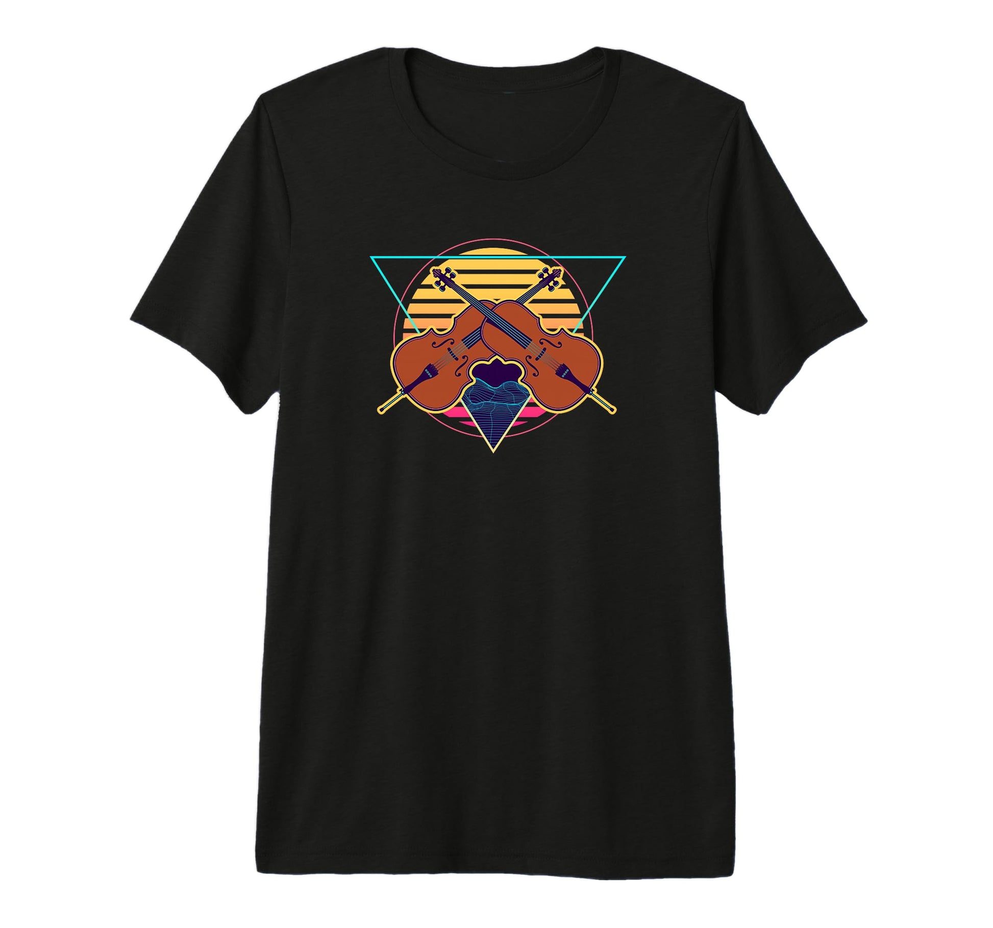 Futuristic Cello Synthwave Vaporwave T-Shirt - Trendy Graphic Men Women - T-Shirt, Sweatshirt, Hoodie