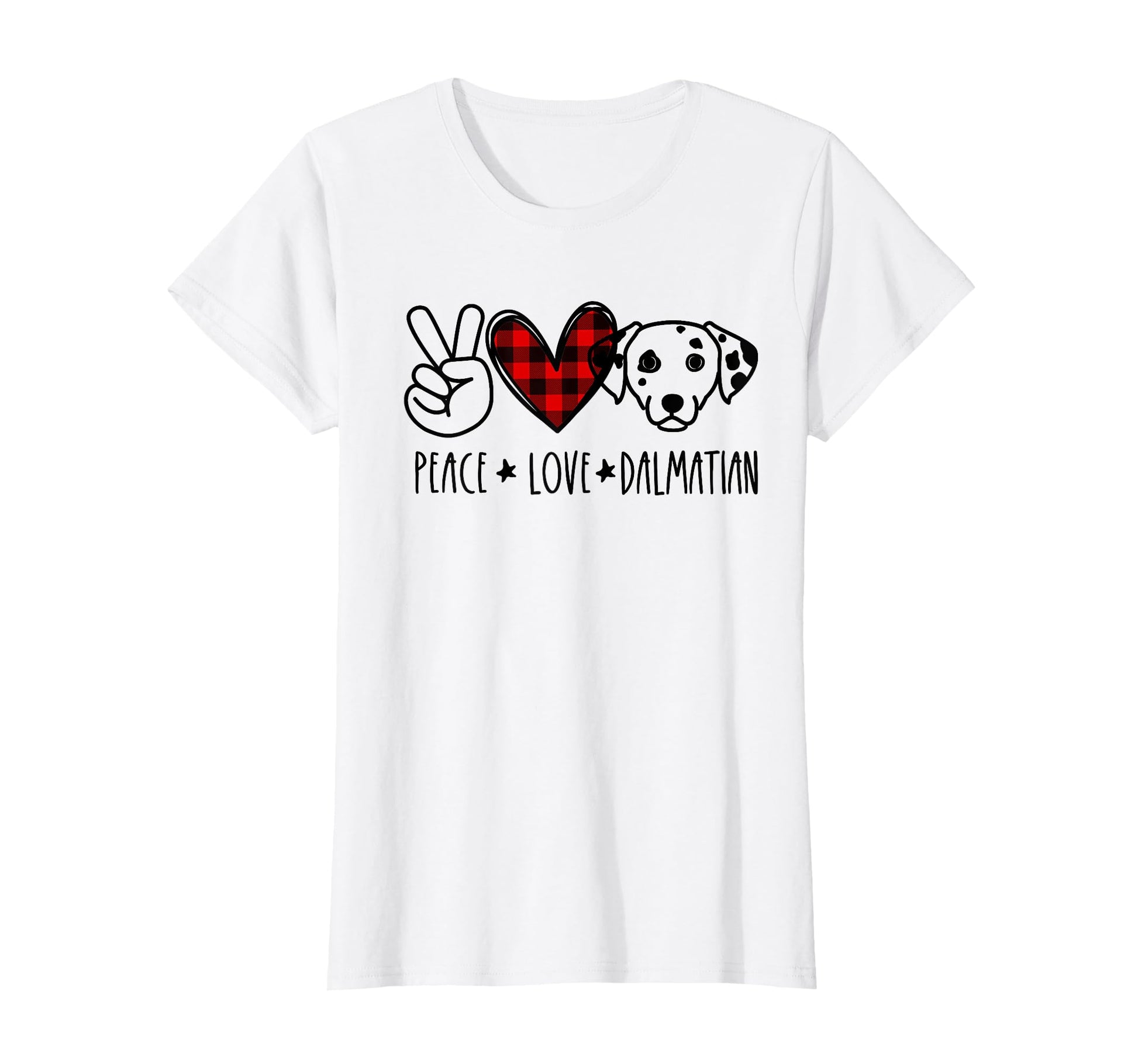 Peace Love Dalmatian Dog Mom T-Shirt - Minimalist Print Unisex - T-Shirt, Sweatshirt, Hoodie