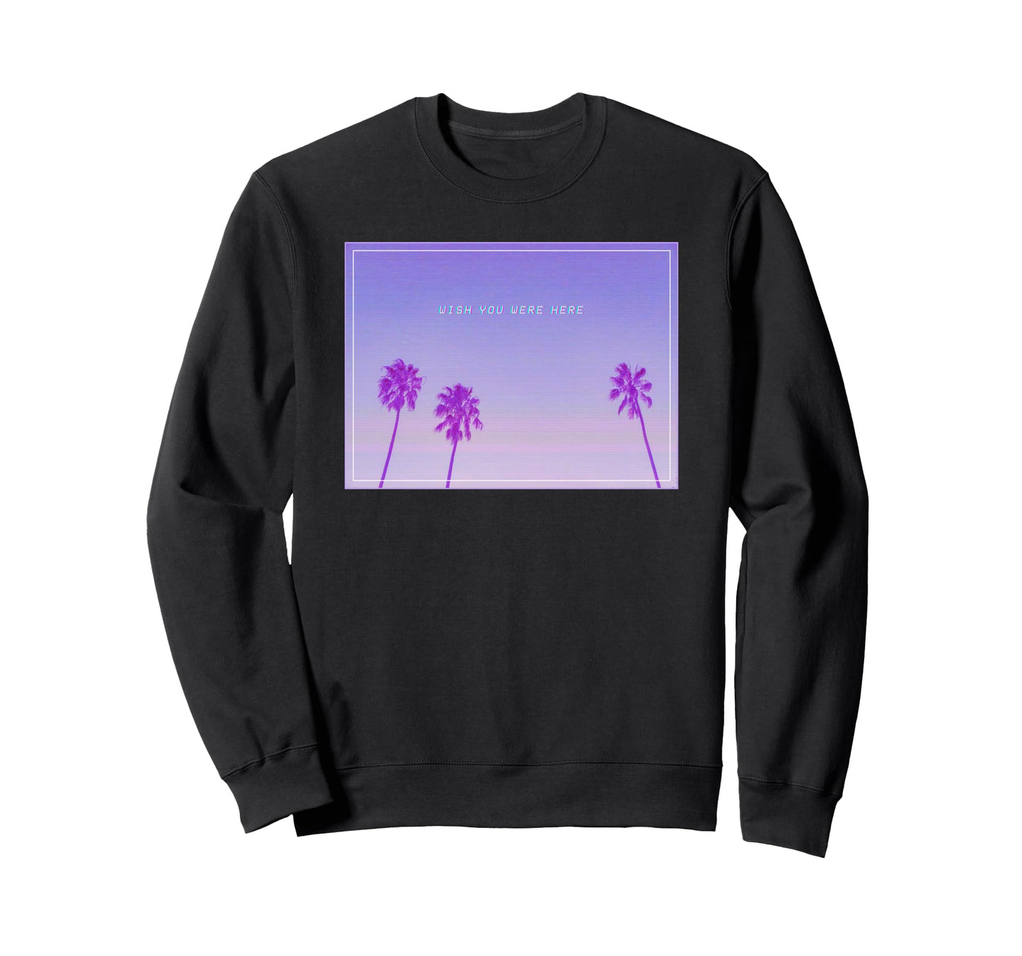 Vaporwave Aesthetic Pastel Palm Trees Sweatshirt - Minimalist Print Unisex - T-Shirt, Sweatshirt, Hoodie