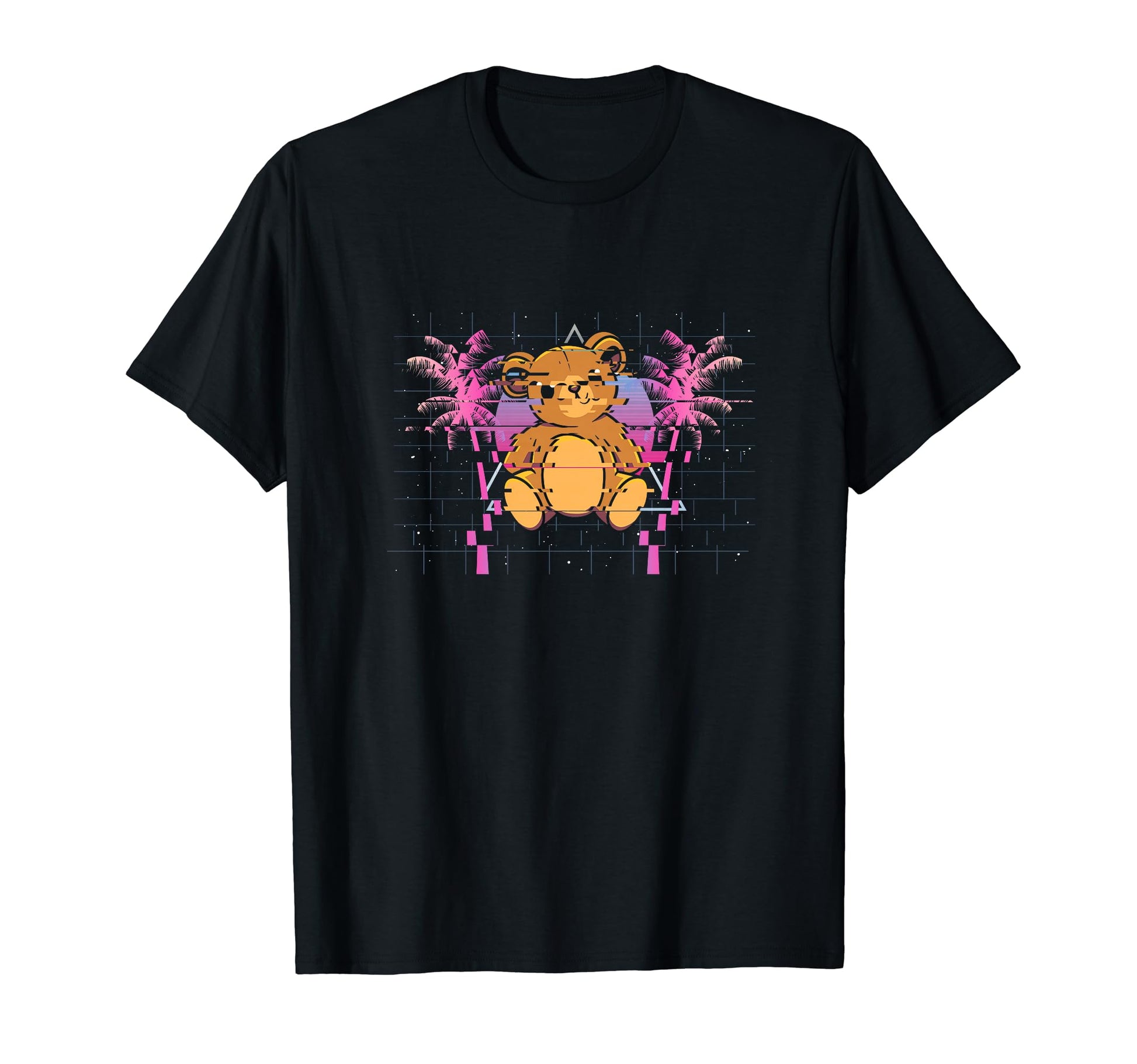 Pixelated Bear Pixelated Palm Trees T-Shirt - Casual Everyday Wear Unisex - T-Shirt, Sweatshirt, Hoodie