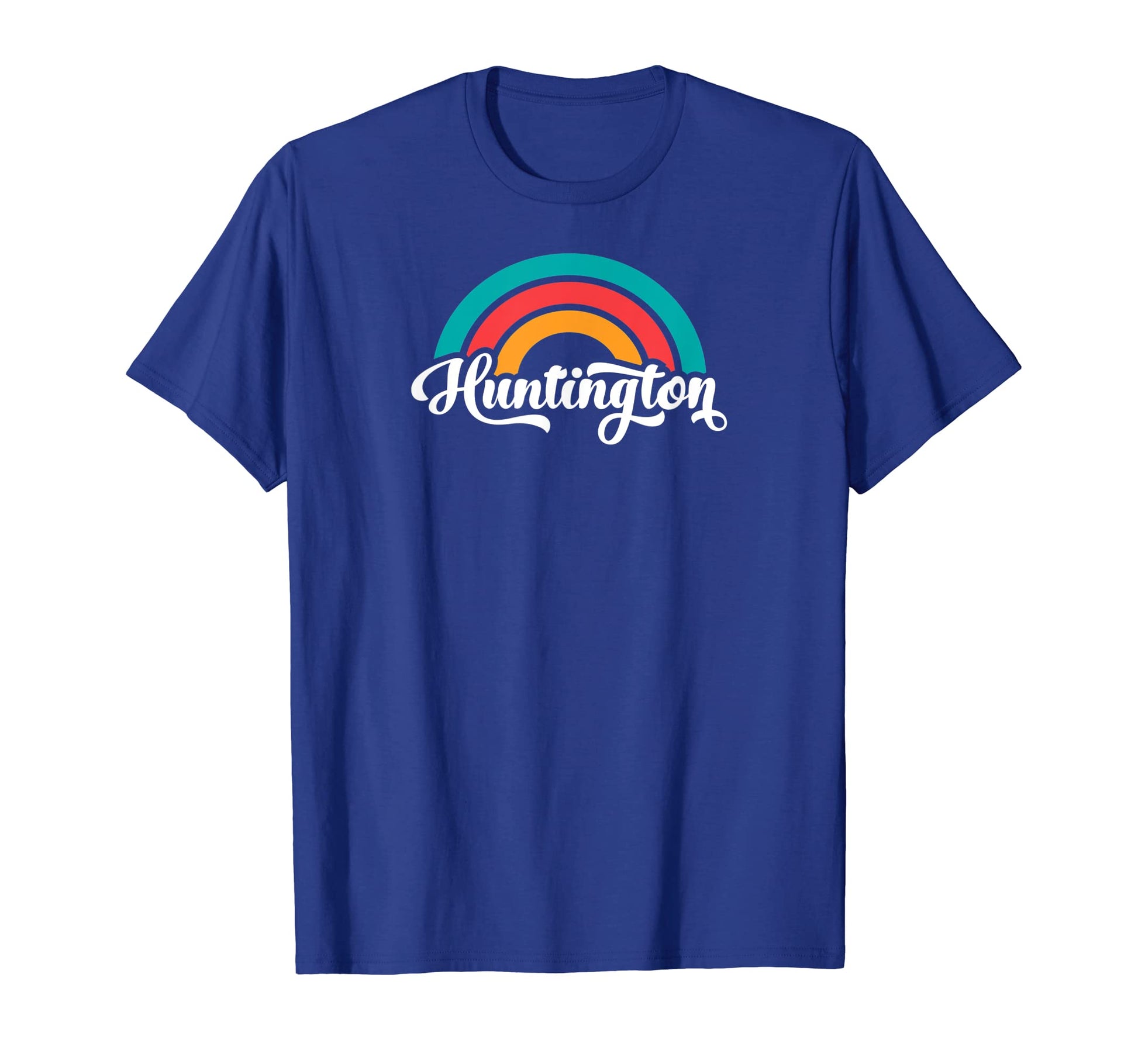 Huntington Wv Script Rainbow T-Shirt - Novelty Apparel for Adults - T-Shirt, Sweatshirt, Hoodie