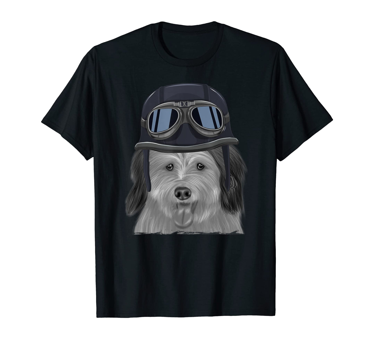 Coton De Tulear Wearing Motorcycle T-Shirt - Trendy Graphic for Adults - T-Shirt, Sweatshirt, Hoodie