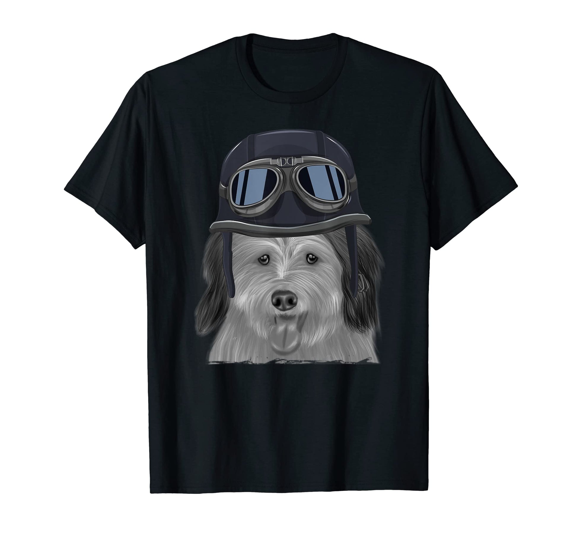 Coton De Tulear Wearing Motorcycle T-Shirt - Trendy Graphic for Adults - T-Shirt, Sweatshirt, Hoodie