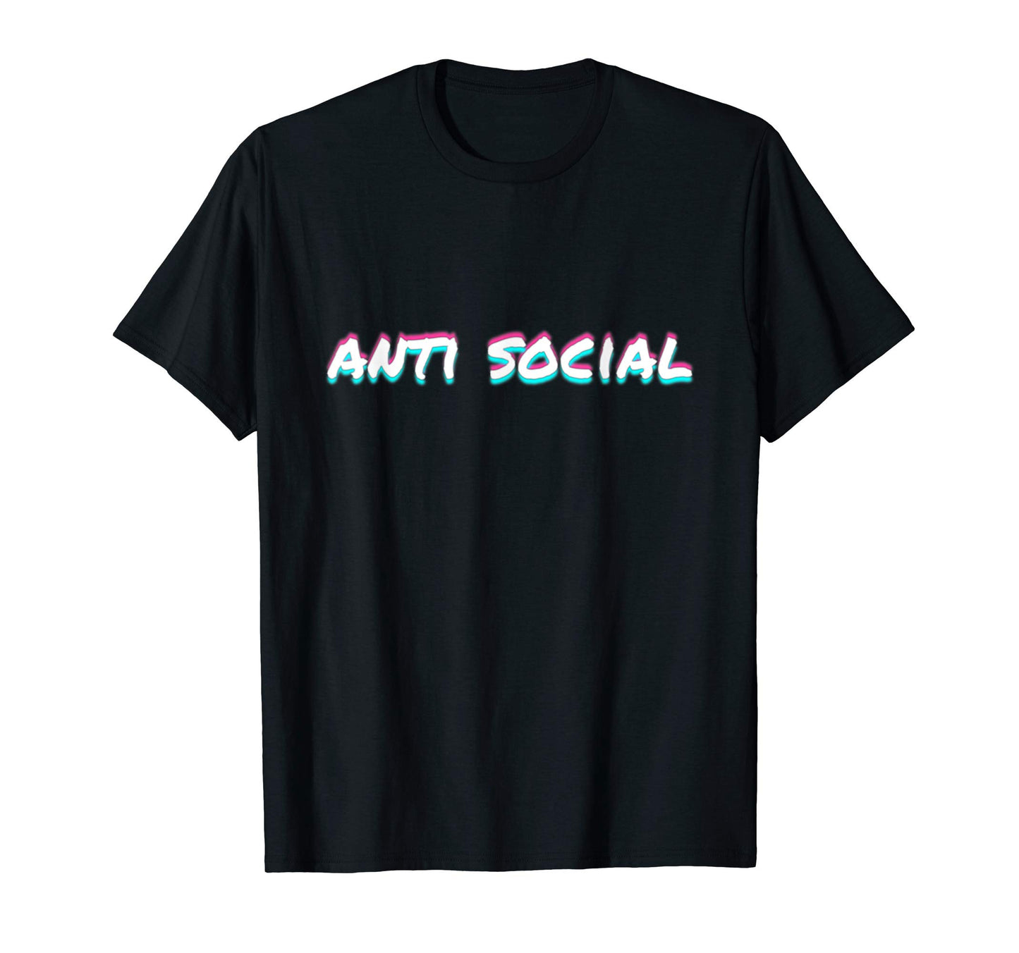 Anti Social Vaporwave Aesthetic Glitch T-Shirt - Trendy Graphic for Adults - T-Shirt, Sweatshirt, Hoodie