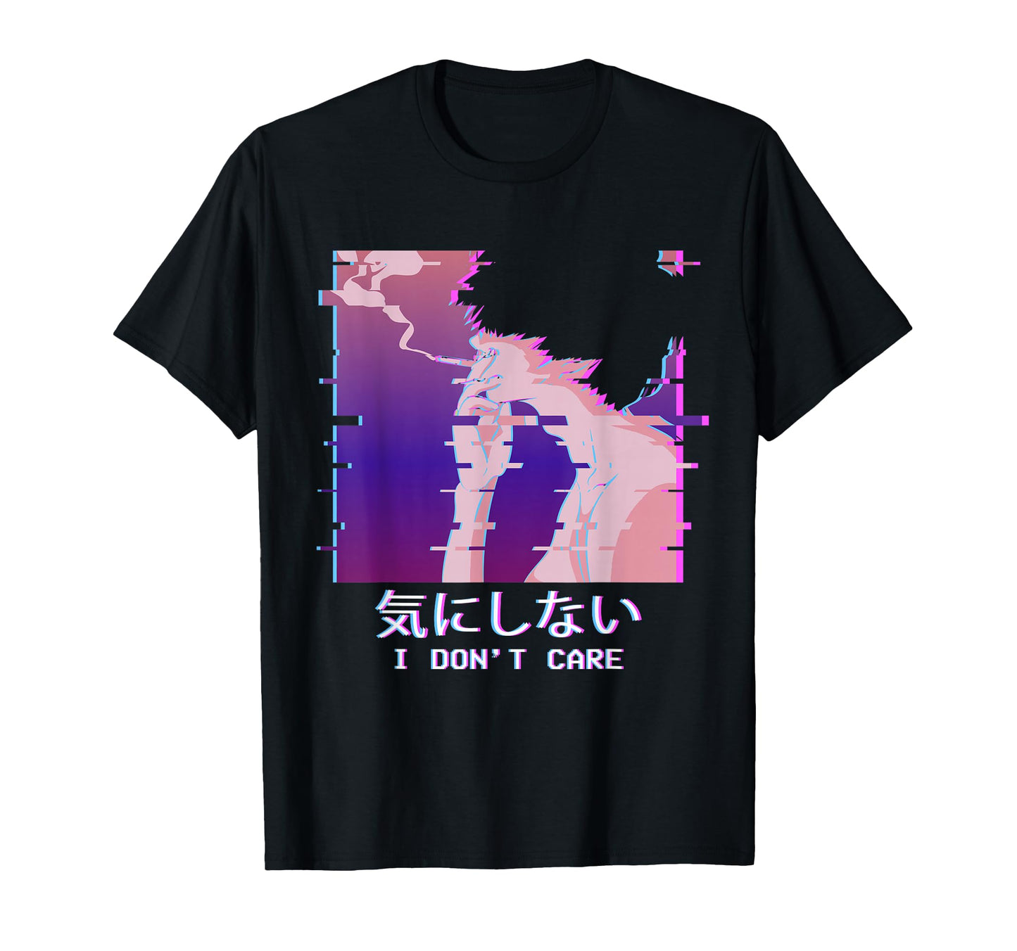 I Dont Care Lofi Anime Vaporwave T-Shirt - Fun Novelty Design for Adults - T-Shirt, Sweatshirt, Hoodie