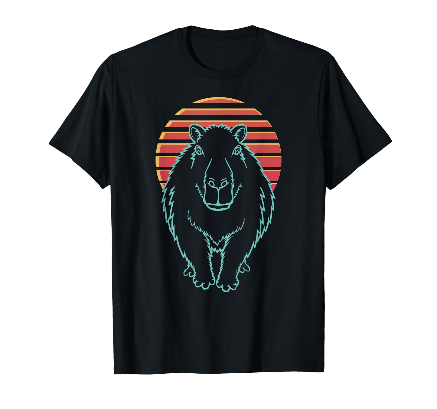 Capybara Lover Animal Synthwave 80S T-Shirt - Streetwear Style for Adults - T-Shirt, Sweatshirt, Hoodie