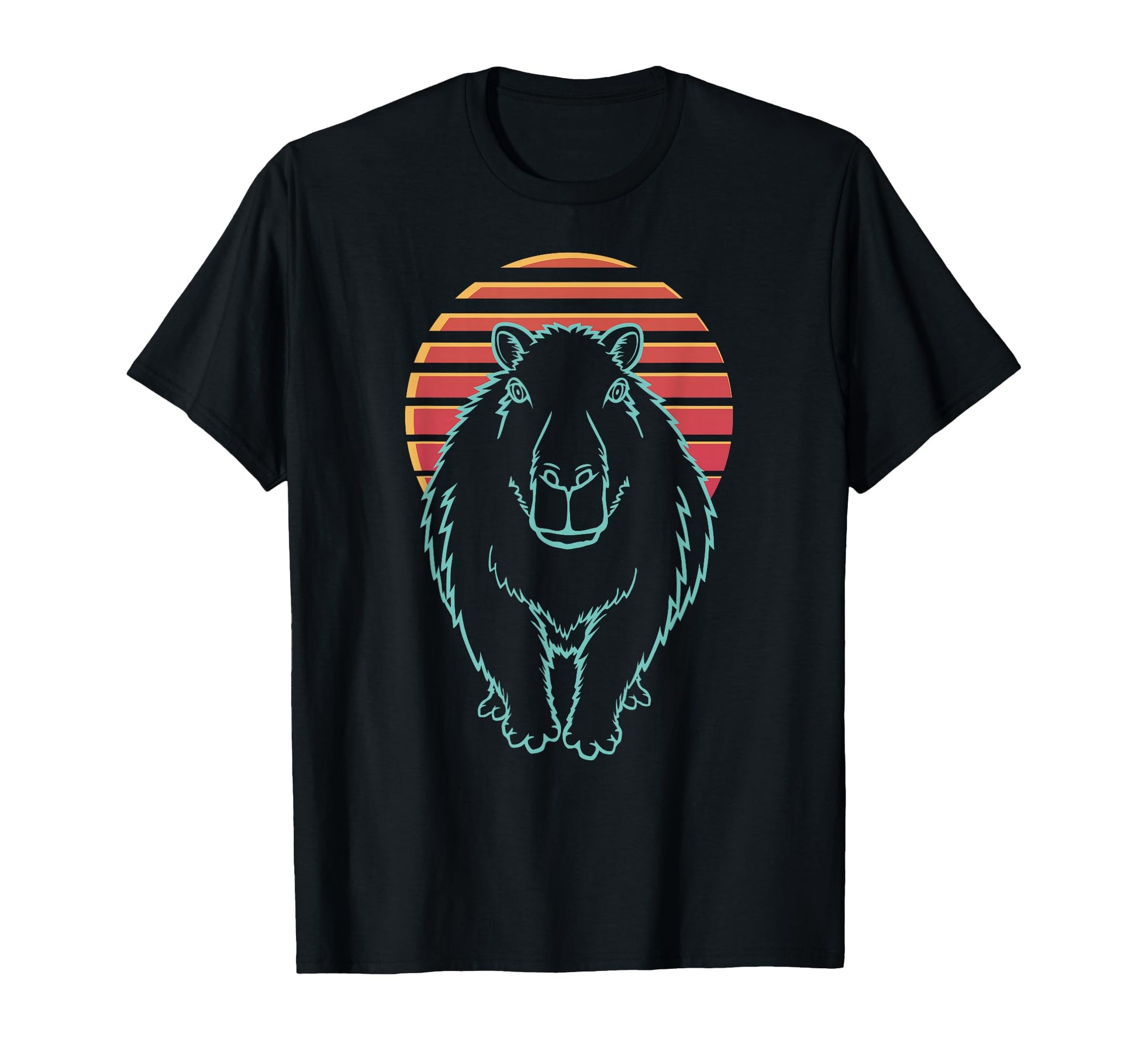 Capybara Lover Animal Synthwave 80S T-Shirt - Streetwear Style for Adults - T-Shirt, Sweatshirt, Hoodie