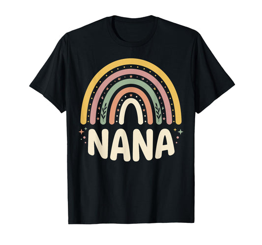 Boho Rainbow Nana Pastel Grandmother T-Shirt - Graphic Print Unisex - T-Shirt, Sweatshirt, Hoodie