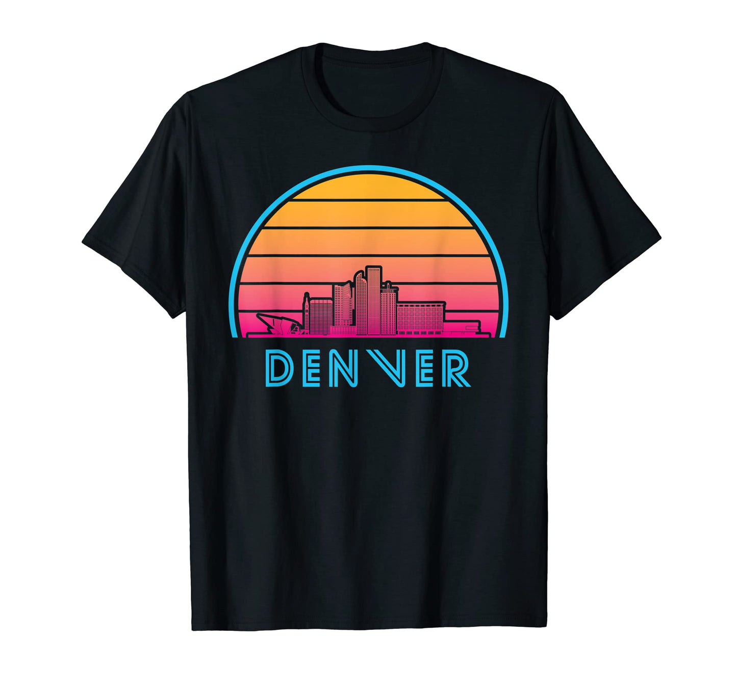 Denver Colorado Skyline City Sunset T-Shirt - Novelty Apparel Men Women - T-Shirt, Sweatshirt, Hoodie