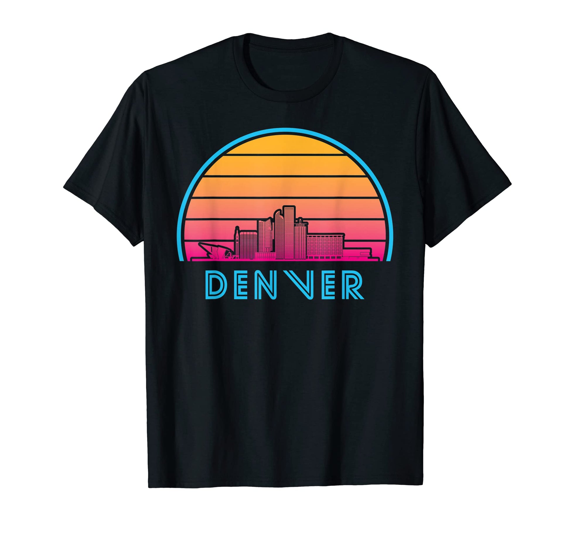 Denver Colorado Skyline City Sunset T-Shirt - Novelty Apparel Men Women - T-Shirt, Sweatshirt, Hoodie