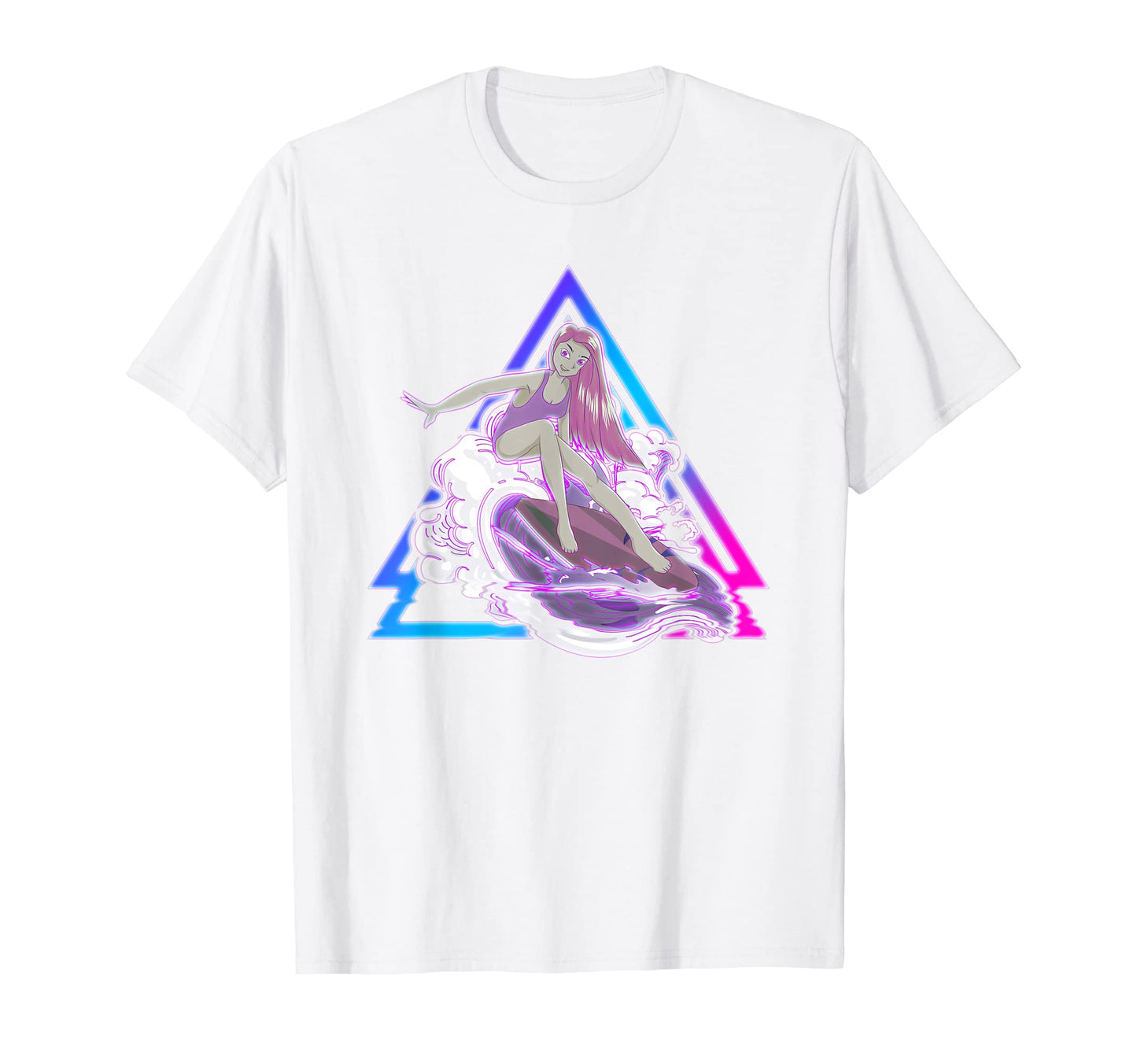 Surfing Surfboard 90S Vaporwave Surf T-Shirt - Streetwear Style Unisex - T-Shirt, Sweatshirt, Hoodie