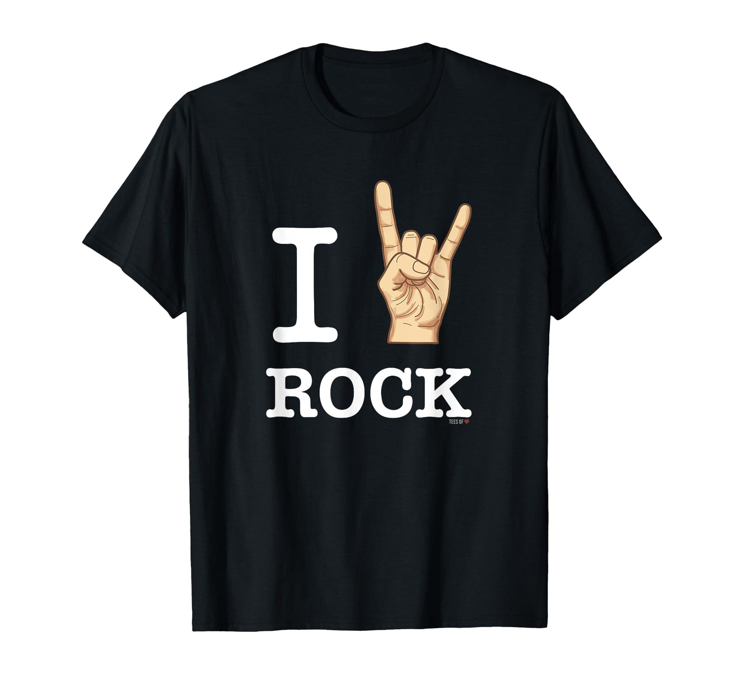 I Love Rock Music White Rock Horn T-Shirt - Streetwear Style for Adults - T-Shirt, Sweatshirt, Hoodie