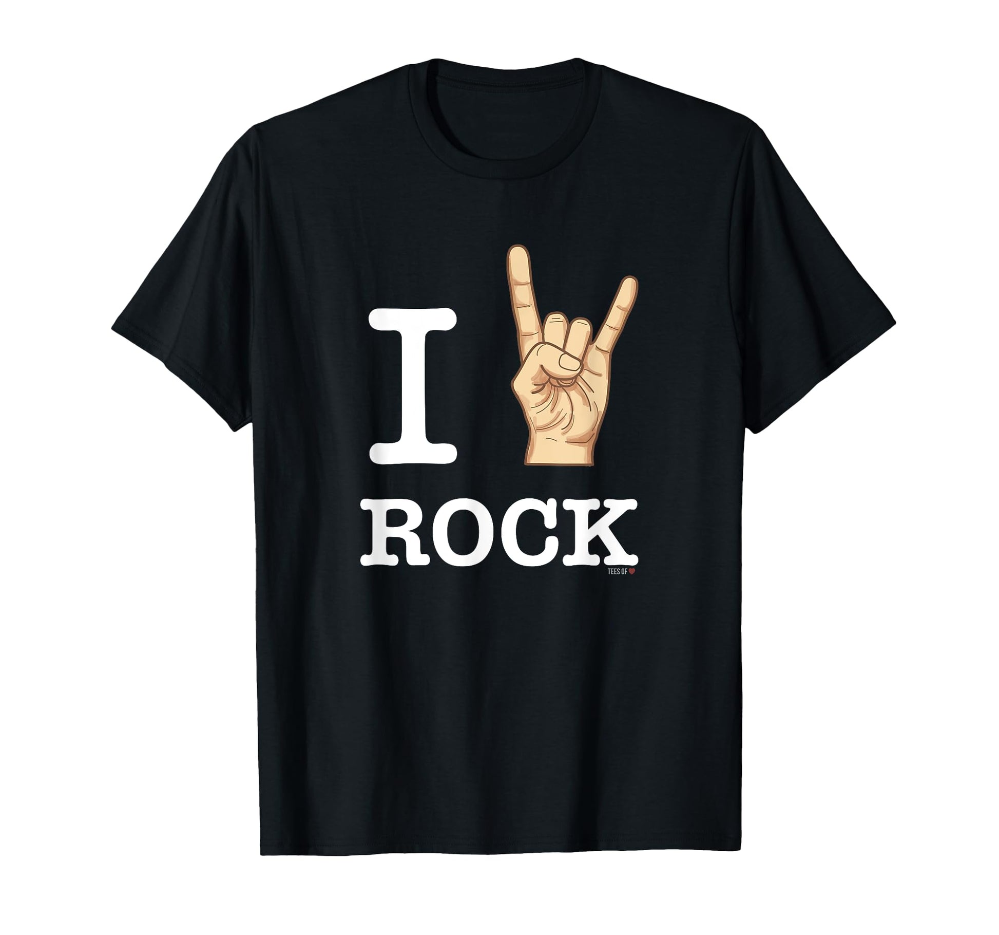 I Love Rock Music White Rock Horn T-Shirt - Streetwear Style for Adults - T-Shirt, Sweatshirt, Hoodie
