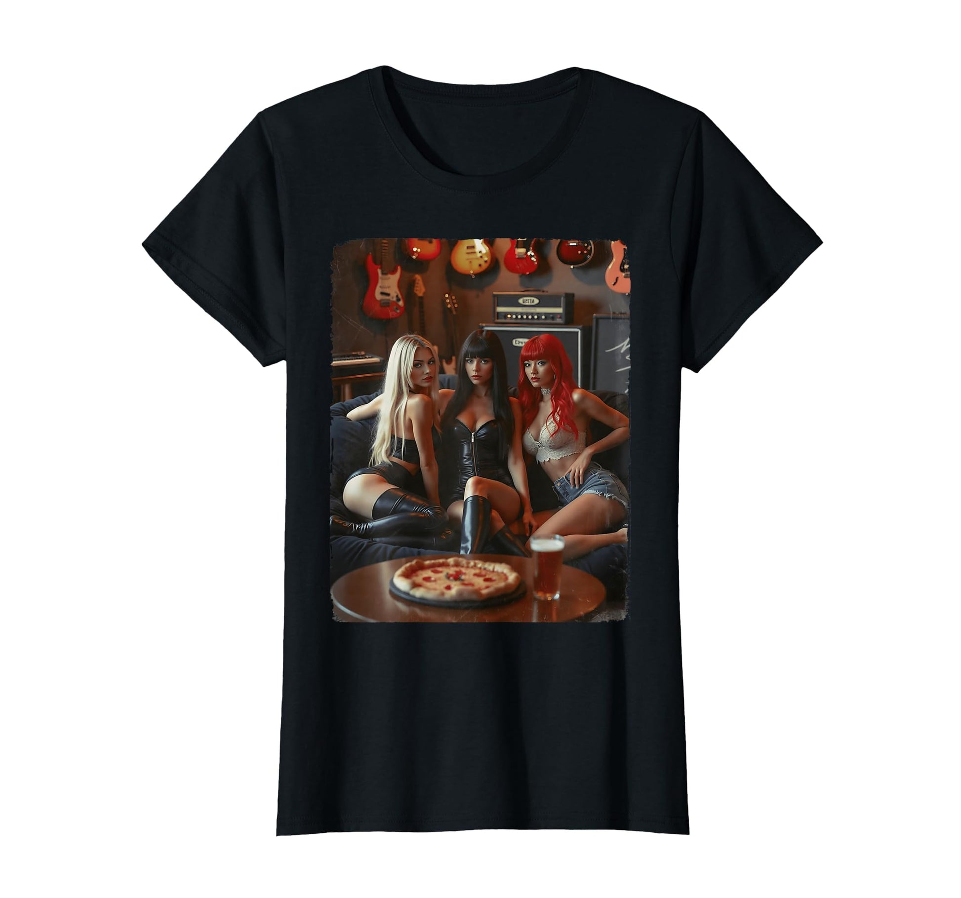Hot Hot Guitars 1 Grunge T-Shirt - Fun Novelty Design Unisex - T-Shirt, Sweatshirt, Hoodie