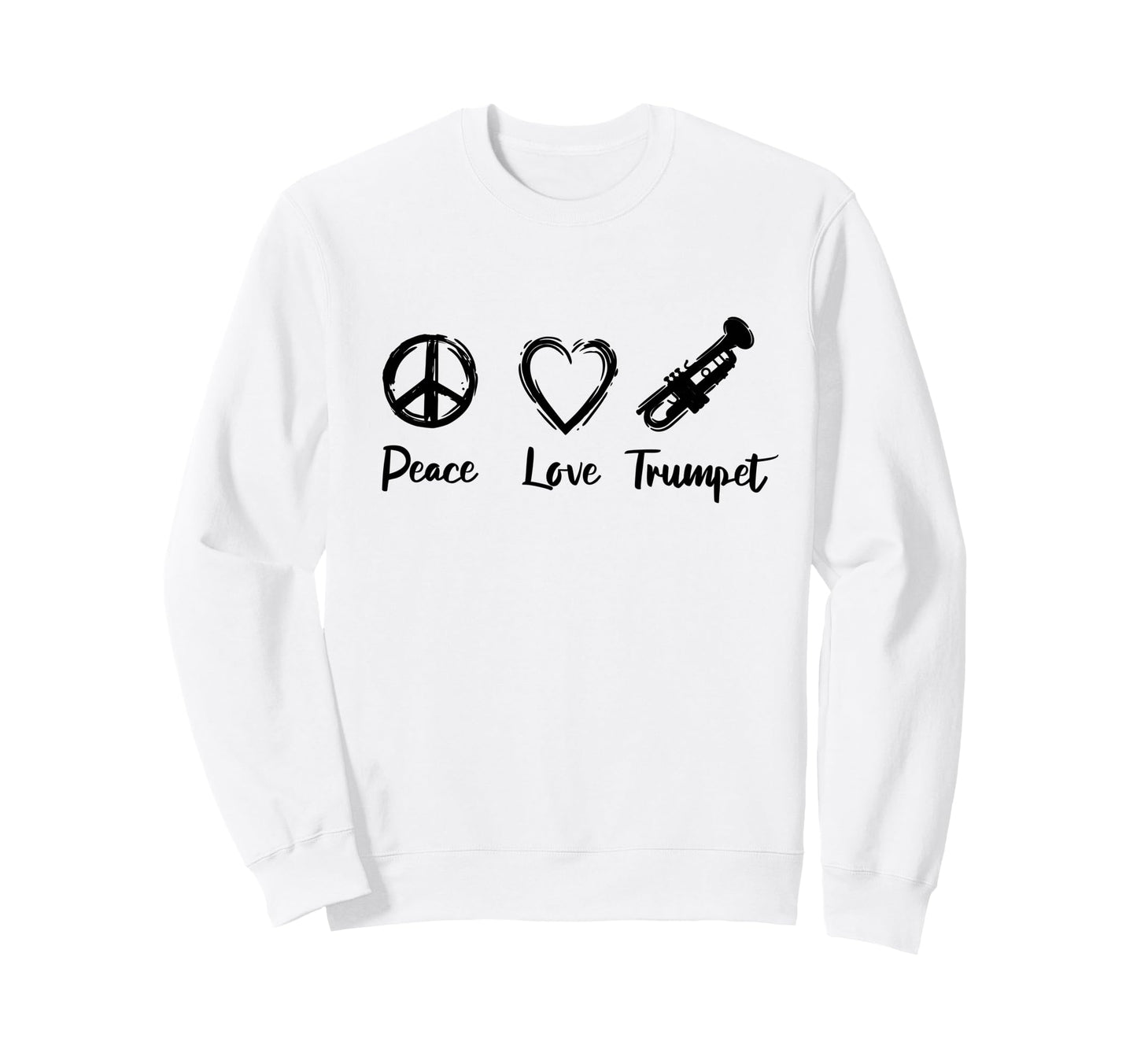 Trumpet Love Marching Band Peace Sweatshirt - Aesthetic Graphic Men Women - T-Shirt, Sweatshirt, Hoodie