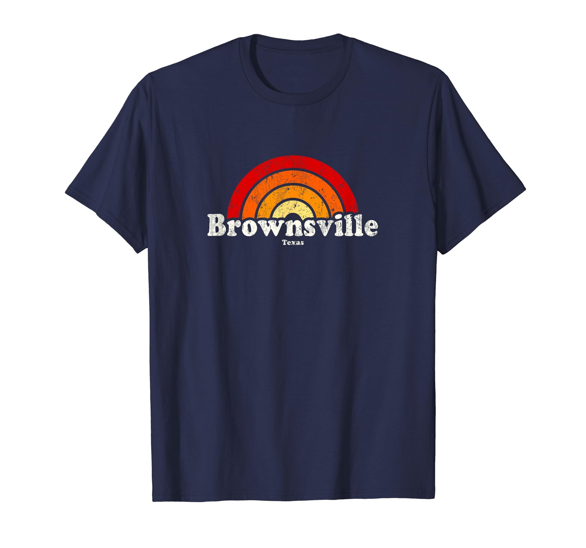 Brownsville Texas Tx 70S Rainbow T-Shirt - Graphic Print for Adults - T-Shirt, Sweatshirt, Hoodie