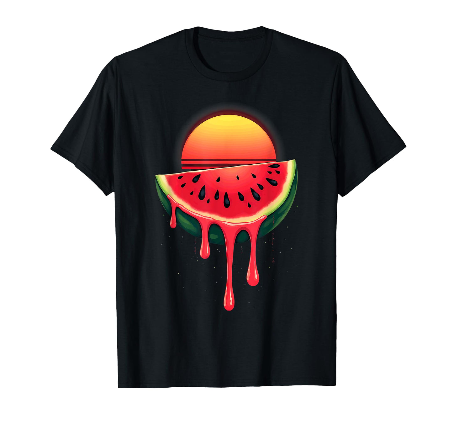 Aesthetic Vaporwave Sunset Watermelon T-Shirt - Novelty Apparel Unisex - T-Shirt, Sweatshirt, Hoodie
