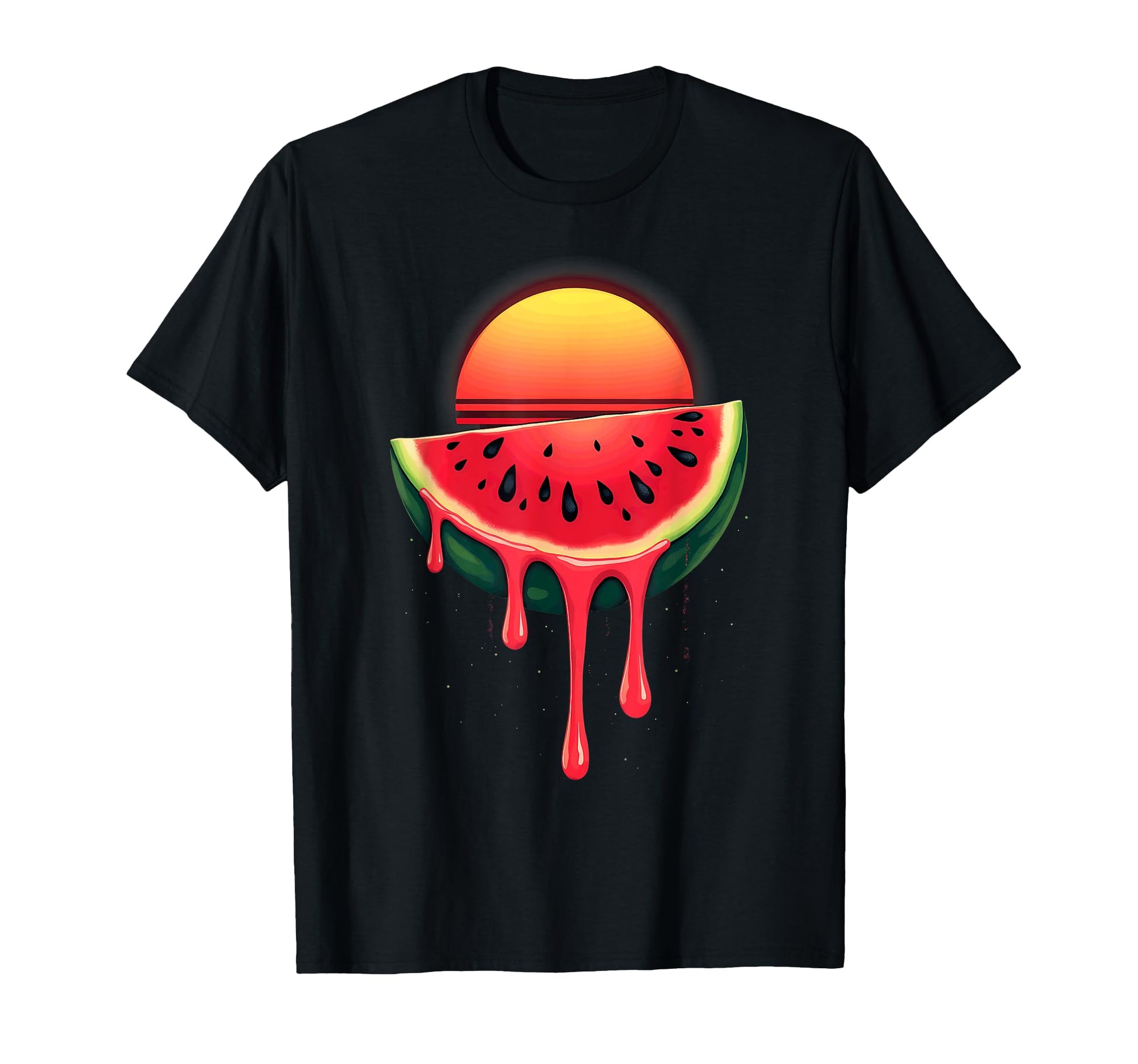 Aesthetic Vaporwave Sunset Watermelon T-Shirt - Novelty Apparel Unisex - T-Shirt, Sweatshirt, Hoodie