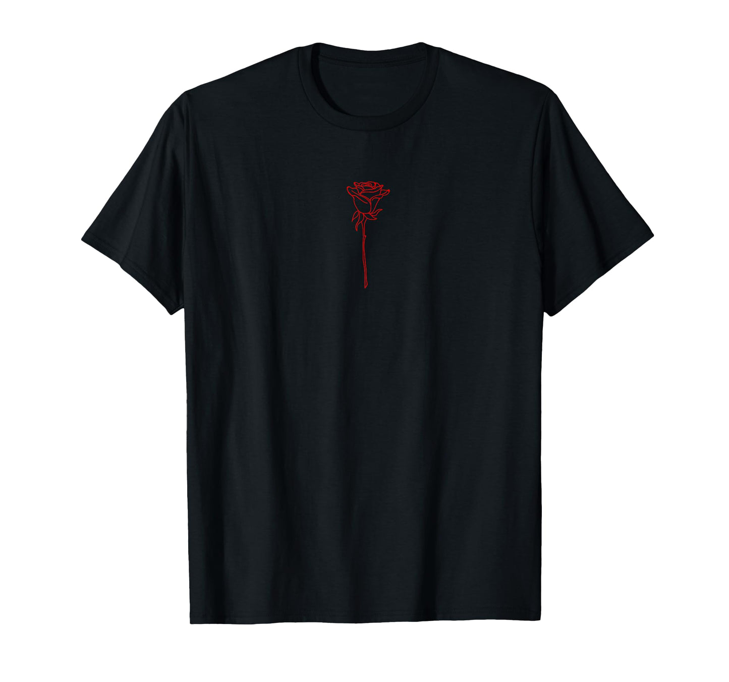 Minimalist Aesthetic Red Rose Soft T-Shirt - Minimalist Print for Adults - T-Shirt, Sweatshirt, Hoodie