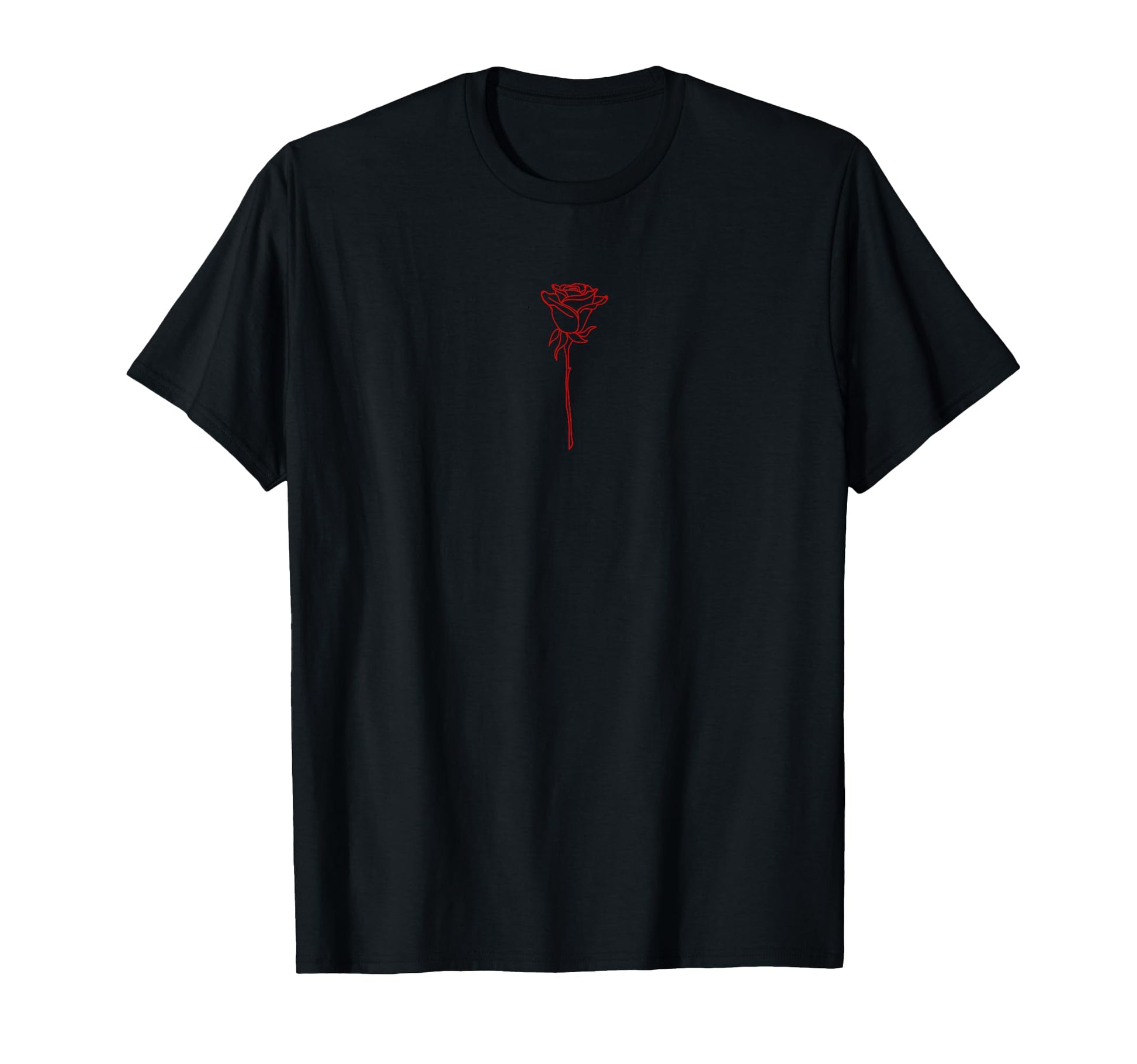 Minimalist Aesthetic Red Rose Soft T-Shirt - Minimalist Print for Adults - T-Shirt, Sweatshirt, Hoodie