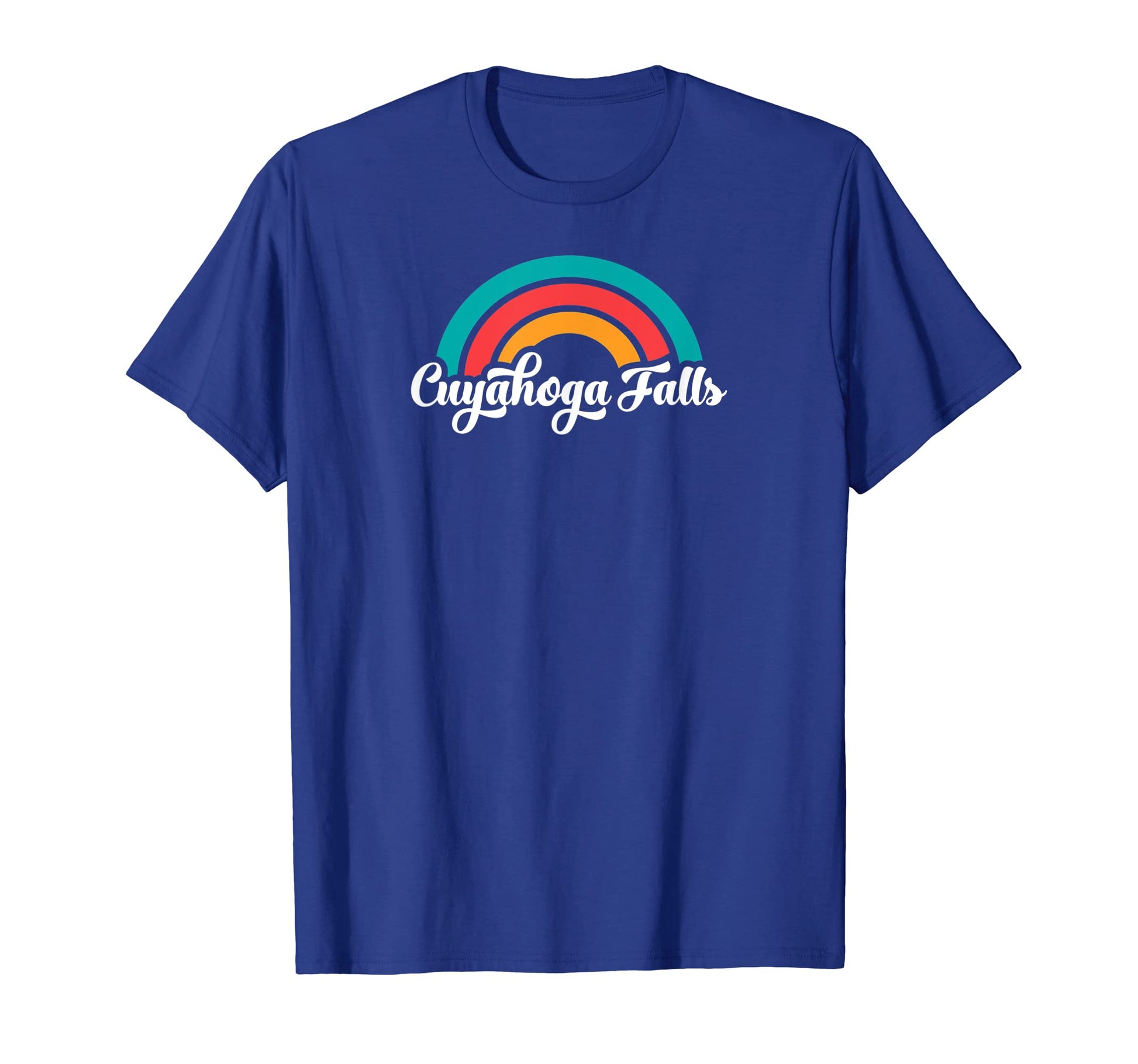 Cuyahoga Falls Oh Script Rainbow T-Shirt - Novelty Apparel Unisex - T-Shirt, Sweatshirt, Hoodie