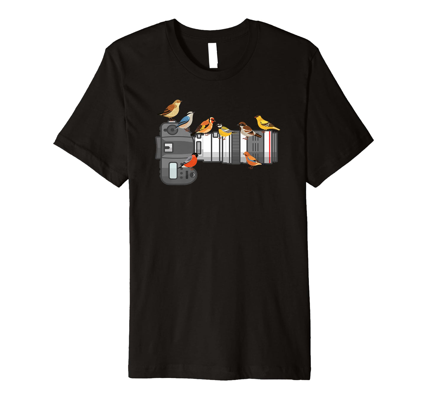 Bird Long Lens Camera Sunset T-Shirt - Fun Novelty Design for Adults - T-Shirt, Sweatshirt, Hoodie
