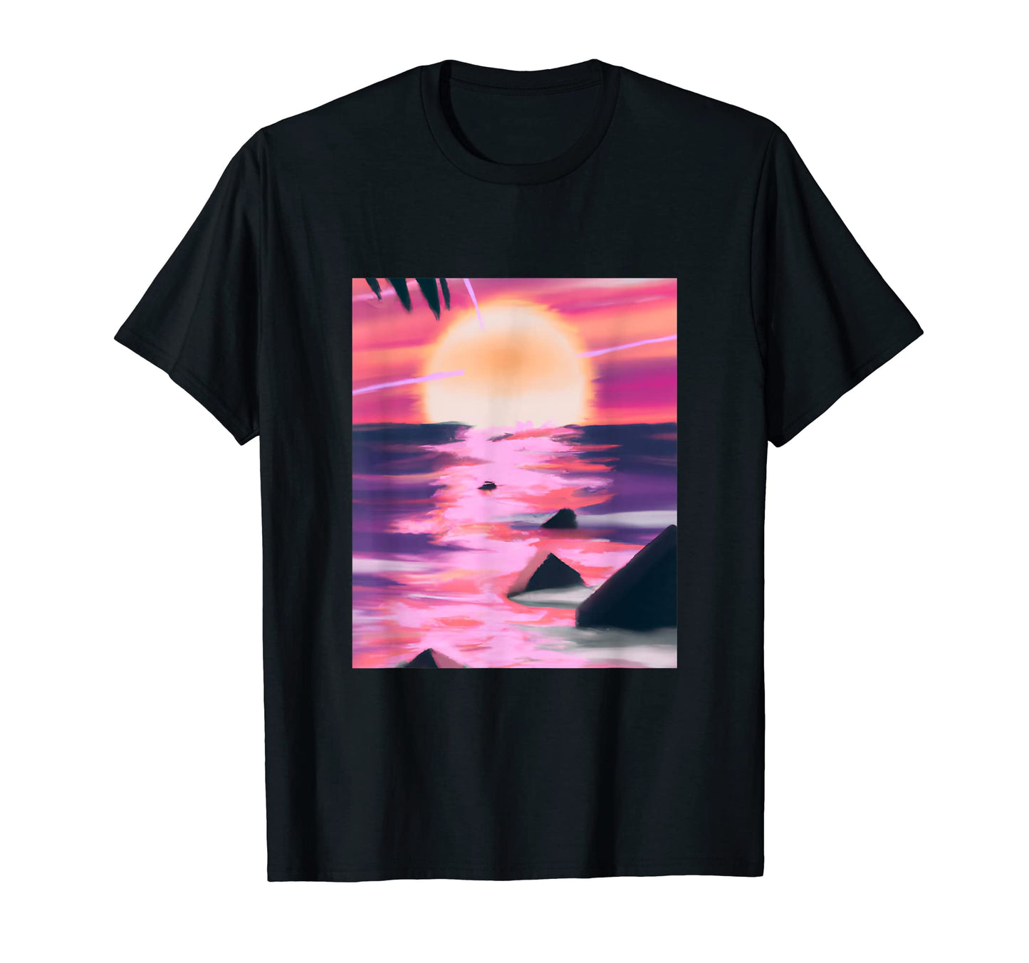 Vaporwave Sun Synthwave Sunset T-Shirt - Graphic Print for Adults - T-Shirt, Sweatshirt, Hoodie