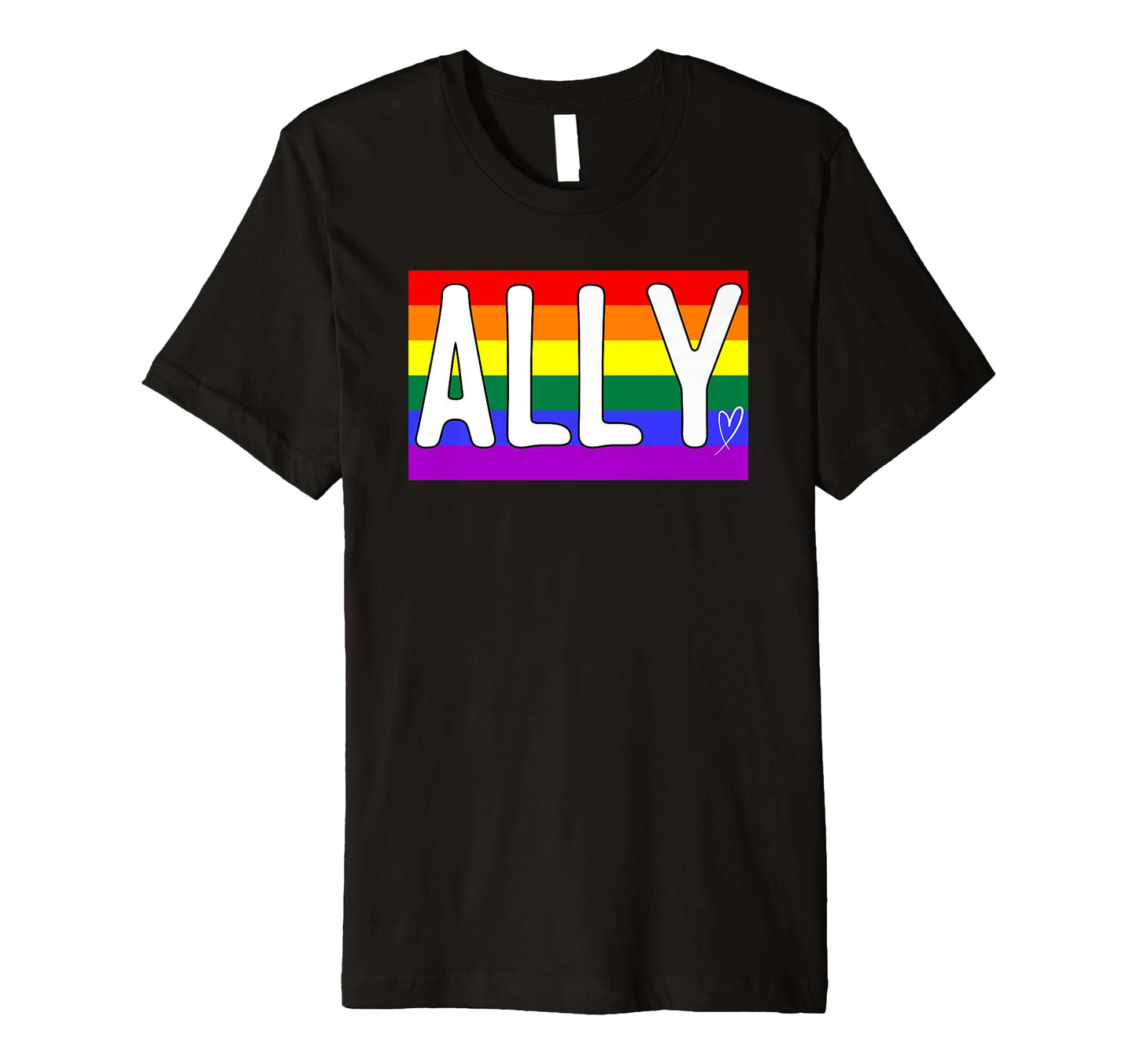 Proud Ally Lgbtqa Gay Pride Rainbow And T-Shirt - Custom Art Print Unisex - T-Shirt, Sweatshirt, Hoodie
