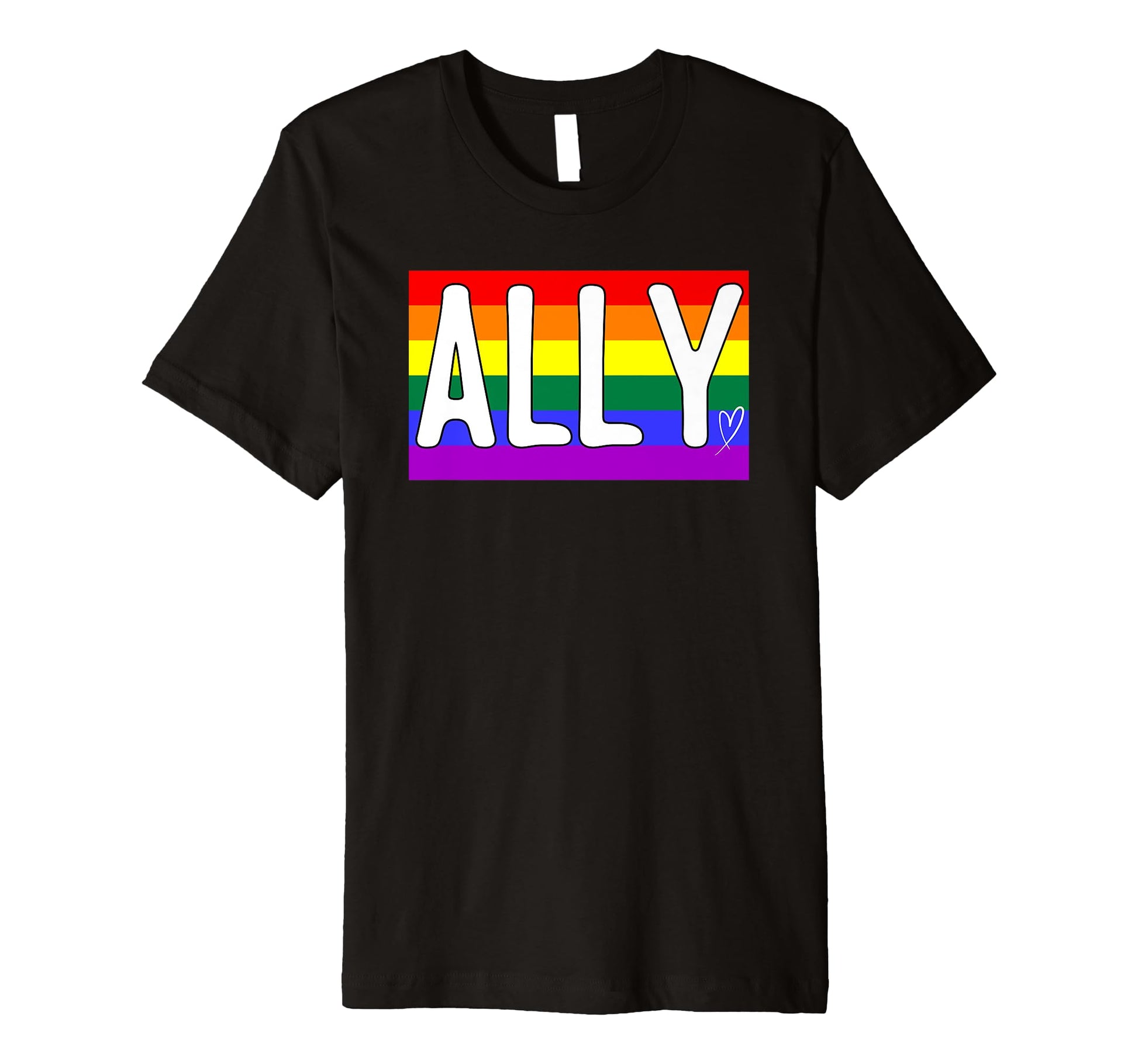 Proud Ally Lgbtqa Gay Pride Rainbow And T-Shirt - Custom Art Print Unisex - T-Shirt, Sweatshirt, Hoodie