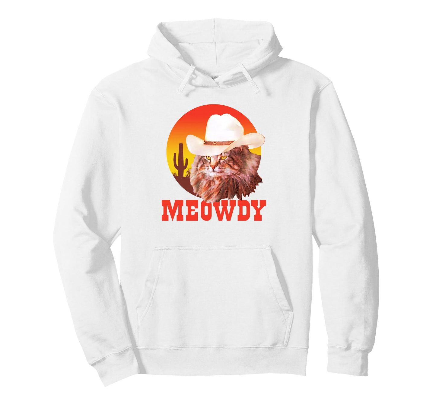 Meowdy Funny Country Music Cat Hoodie - Casual Everyday Wear for Adults - T-Shirt, Sweatshirt, Hoodie