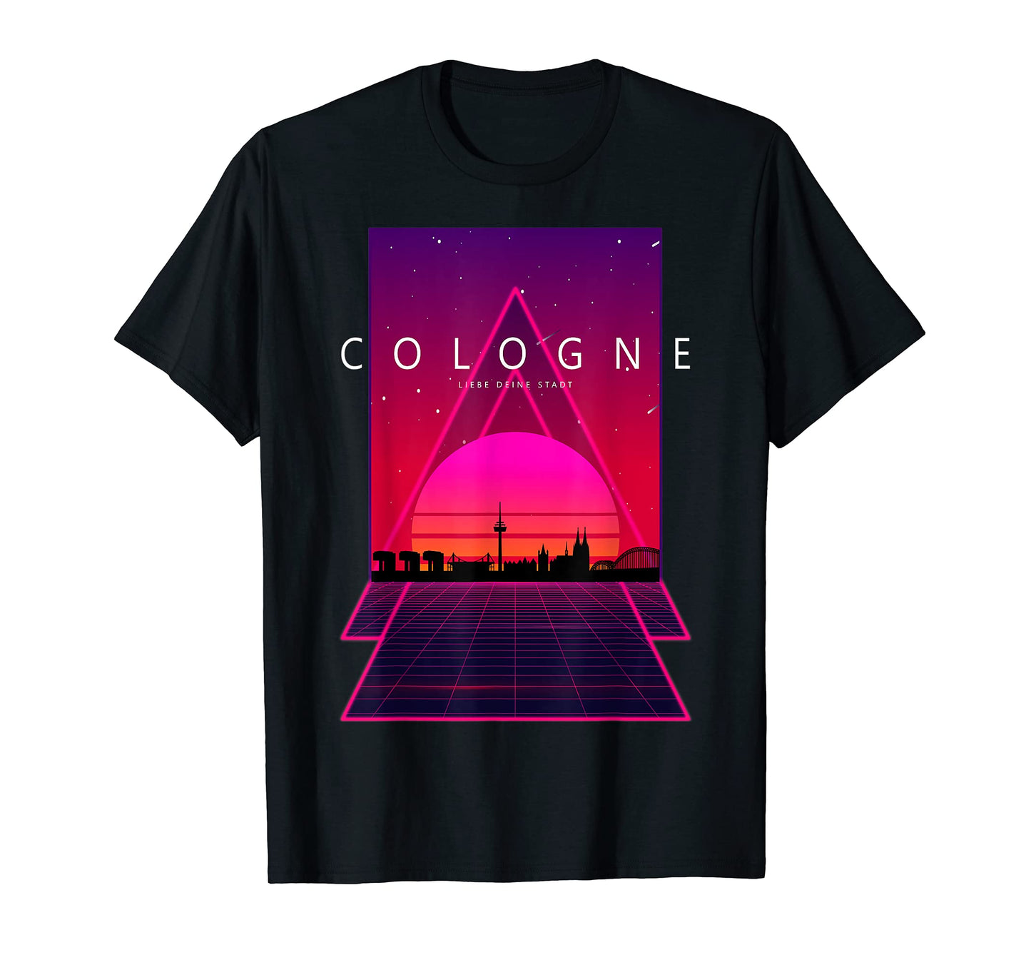 Cologne Skyline 80S 90S Vaporwave T-Shirt - Aesthetic Graphic Unisex - T-Shirt, Sweatshirt, Hoodie
