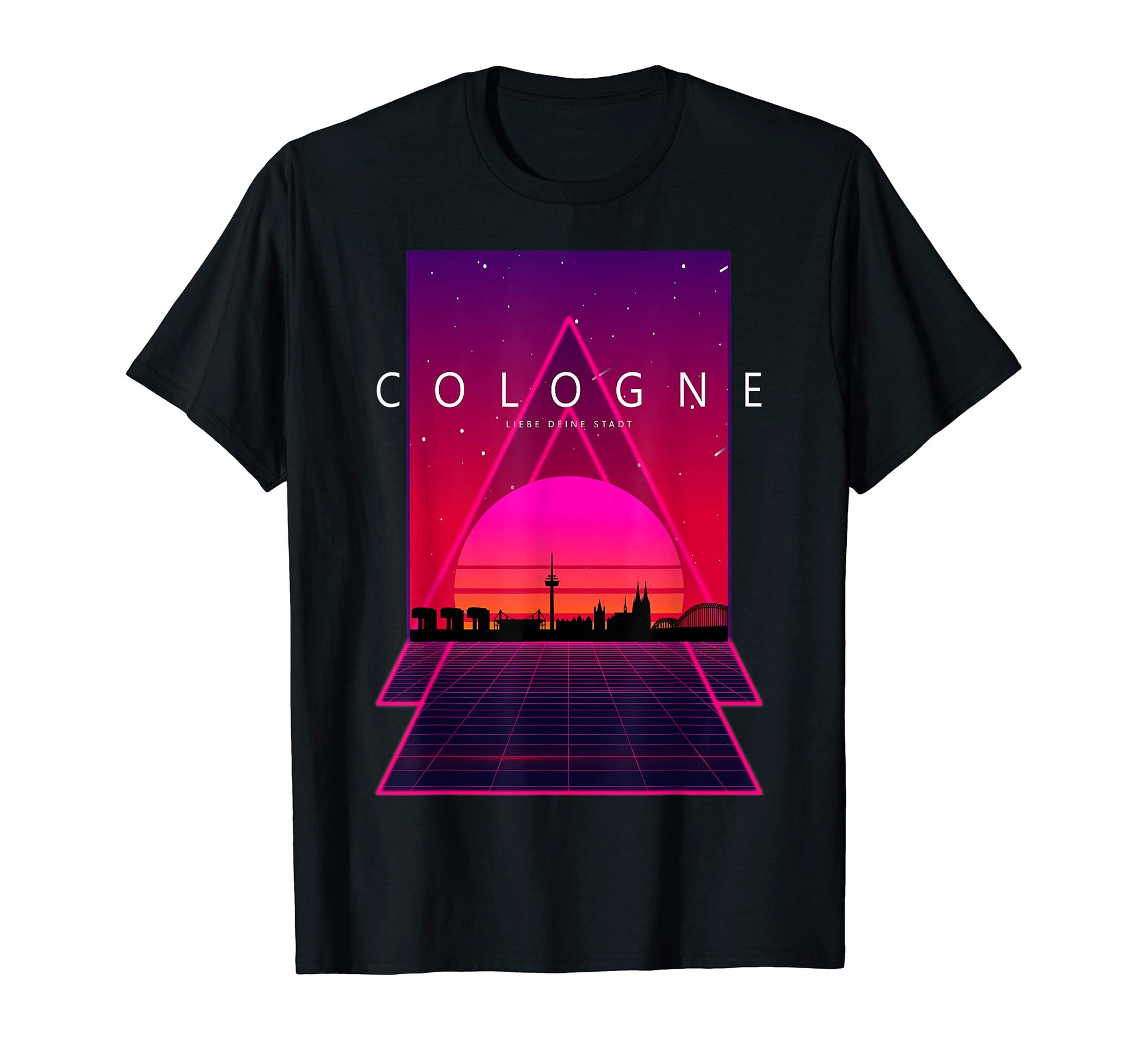 Cologne Skyline 80S 90S Vaporwave T-Shirt - Aesthetic Graphic Unisex - T-Shirt, Sweatshirt, Hoodie