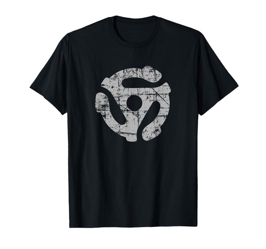 45 Rpm Record Adapter Gray Turntable T-Shirt - Aesthetic Graphic for Adults - T-Shirt, Sweatshirt, Hoodie
