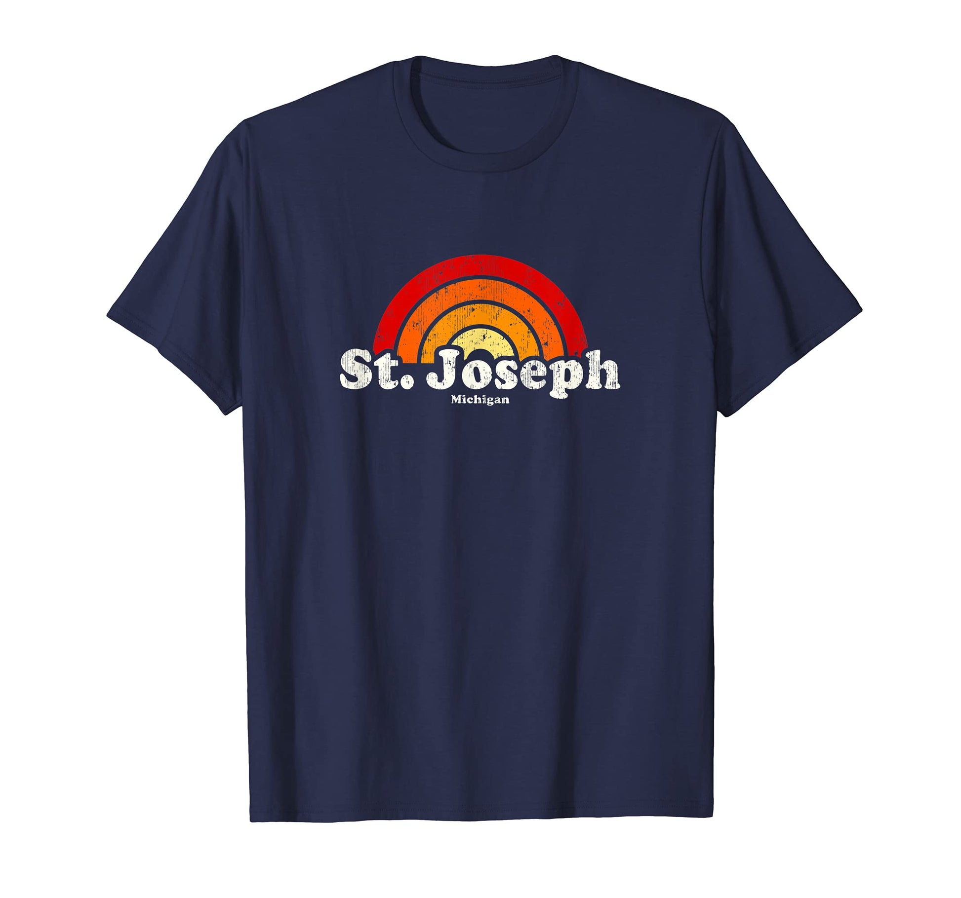 St Joseph Michigan Mi 70S Rainbow T-Shirt - Trendy Graphic for Adults - T-Shirt, Sweatshirt, Hoodie