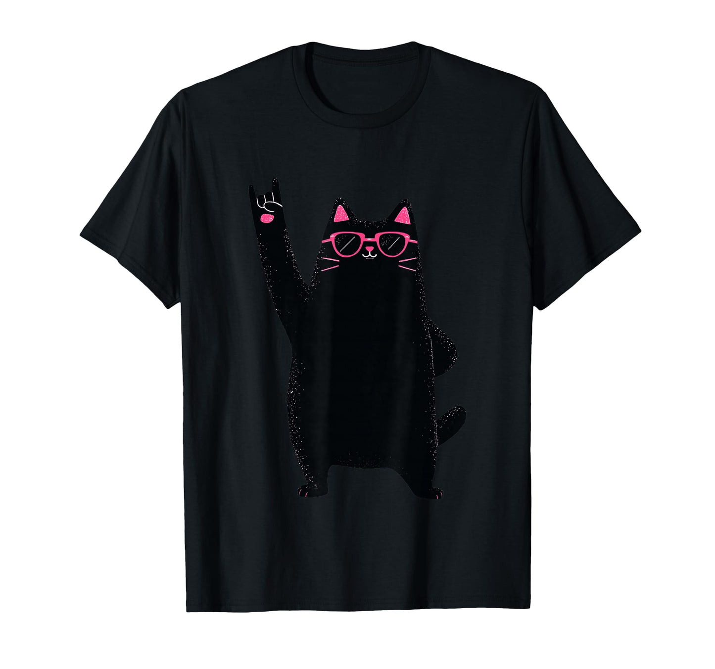 Cat Black Cat Rock And Roll Funny T-Shirt - Trendy Graphic for Adults - T-Shirt, Sweatshirt, Hoodie